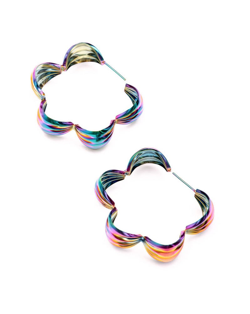 Maxima Scallop Hoops In Iridescent