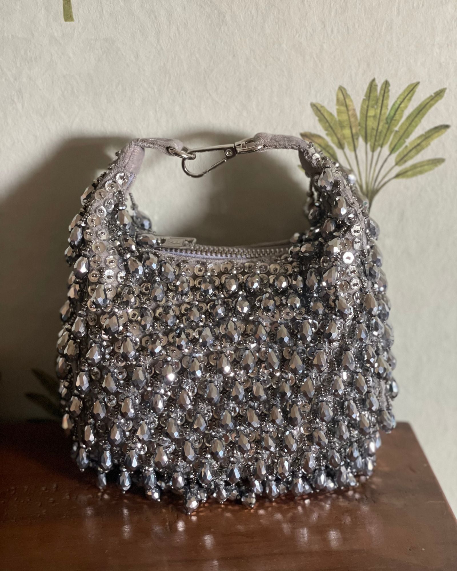 BEADED CRESCENT BAG