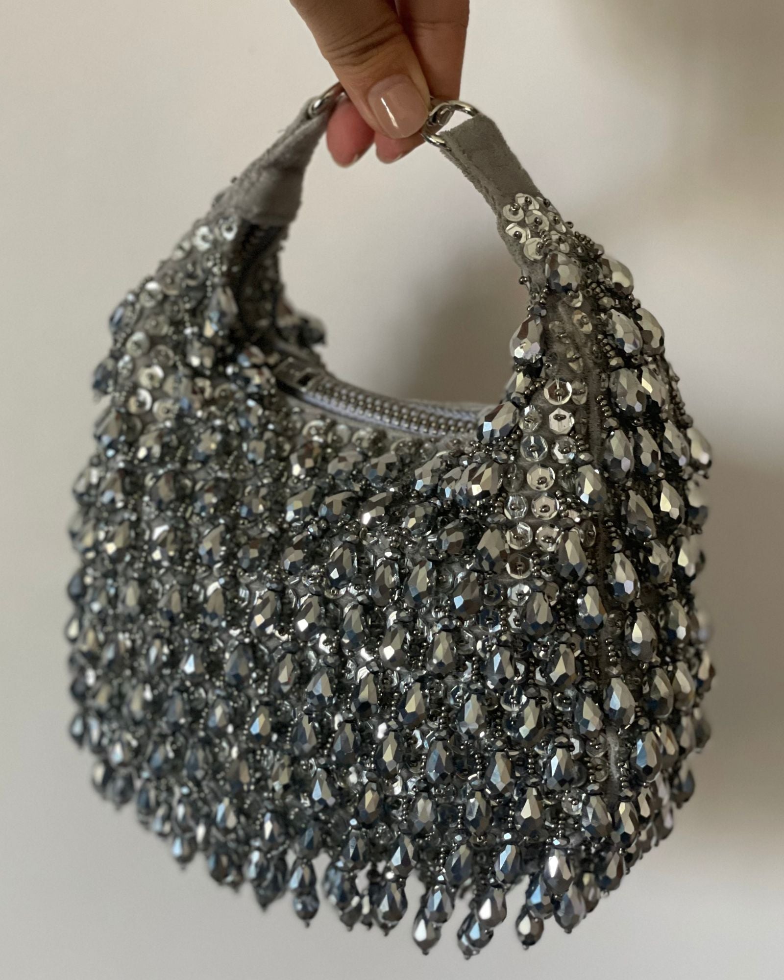 BEADED CRESCENT BAG