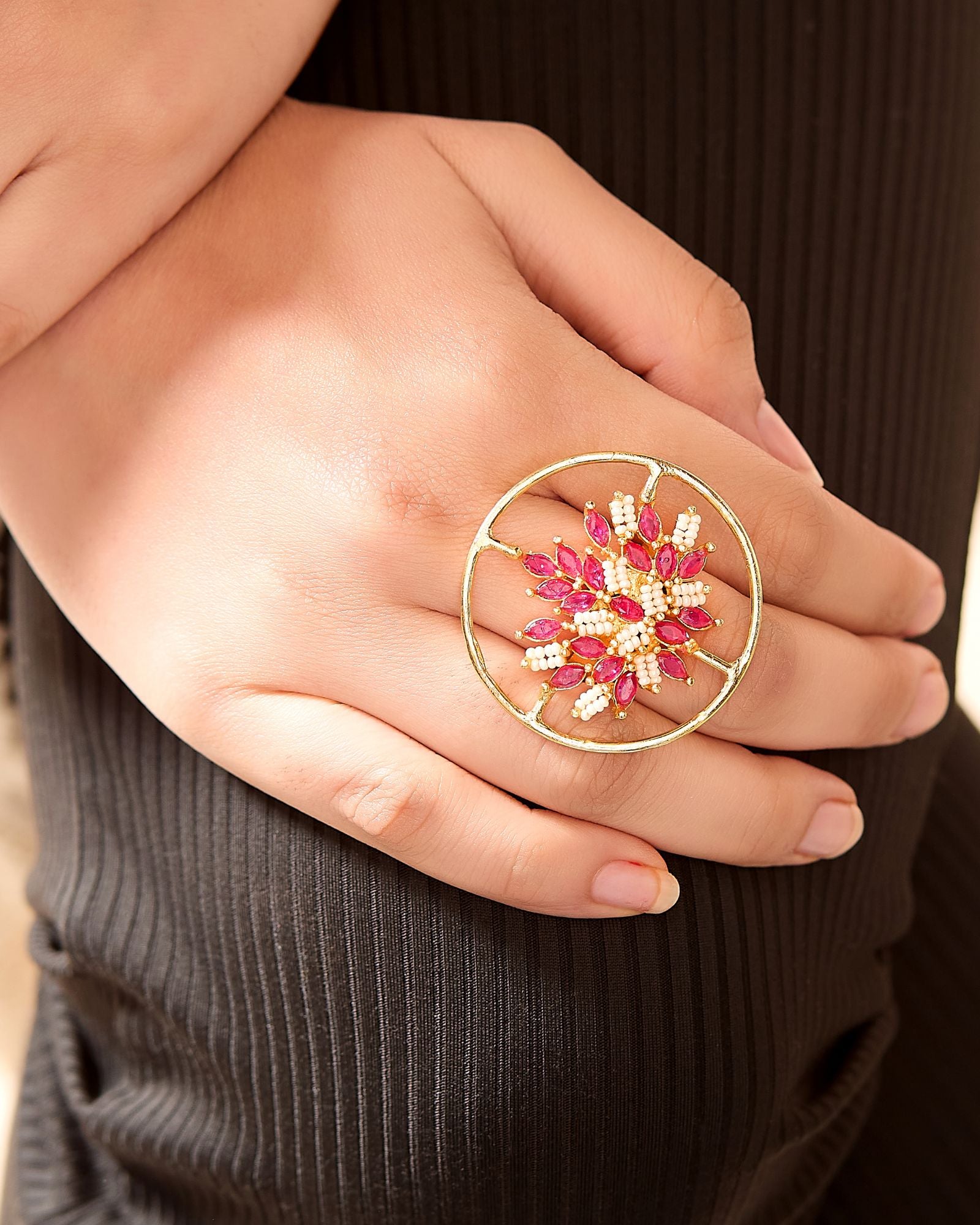 Ruby Leaf Ring