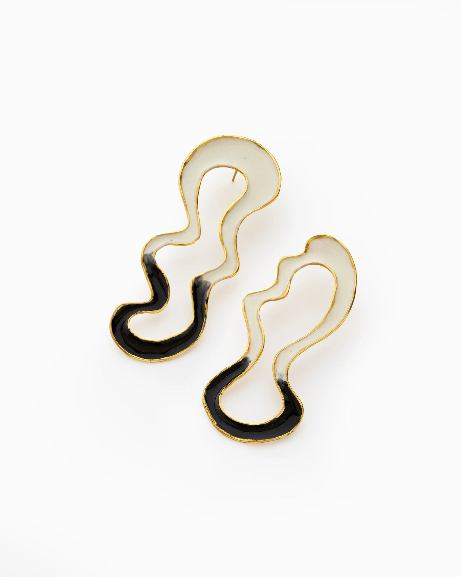 Ombre river earrings - Black & White