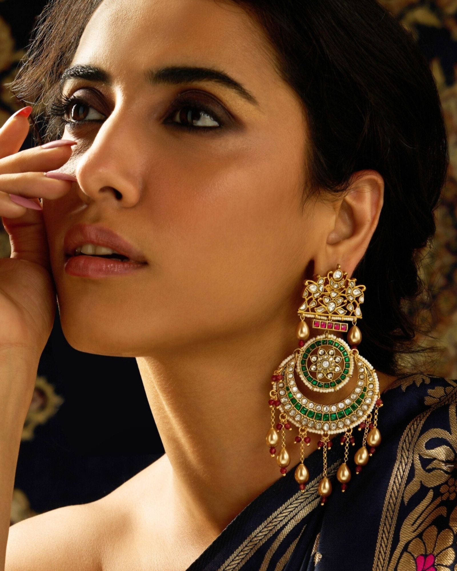 Rajwadi Fusion Chaandbali Earring