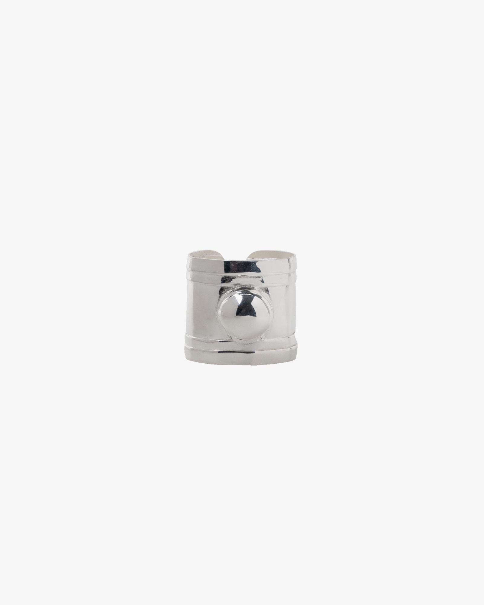 luna dome ring - silver tone