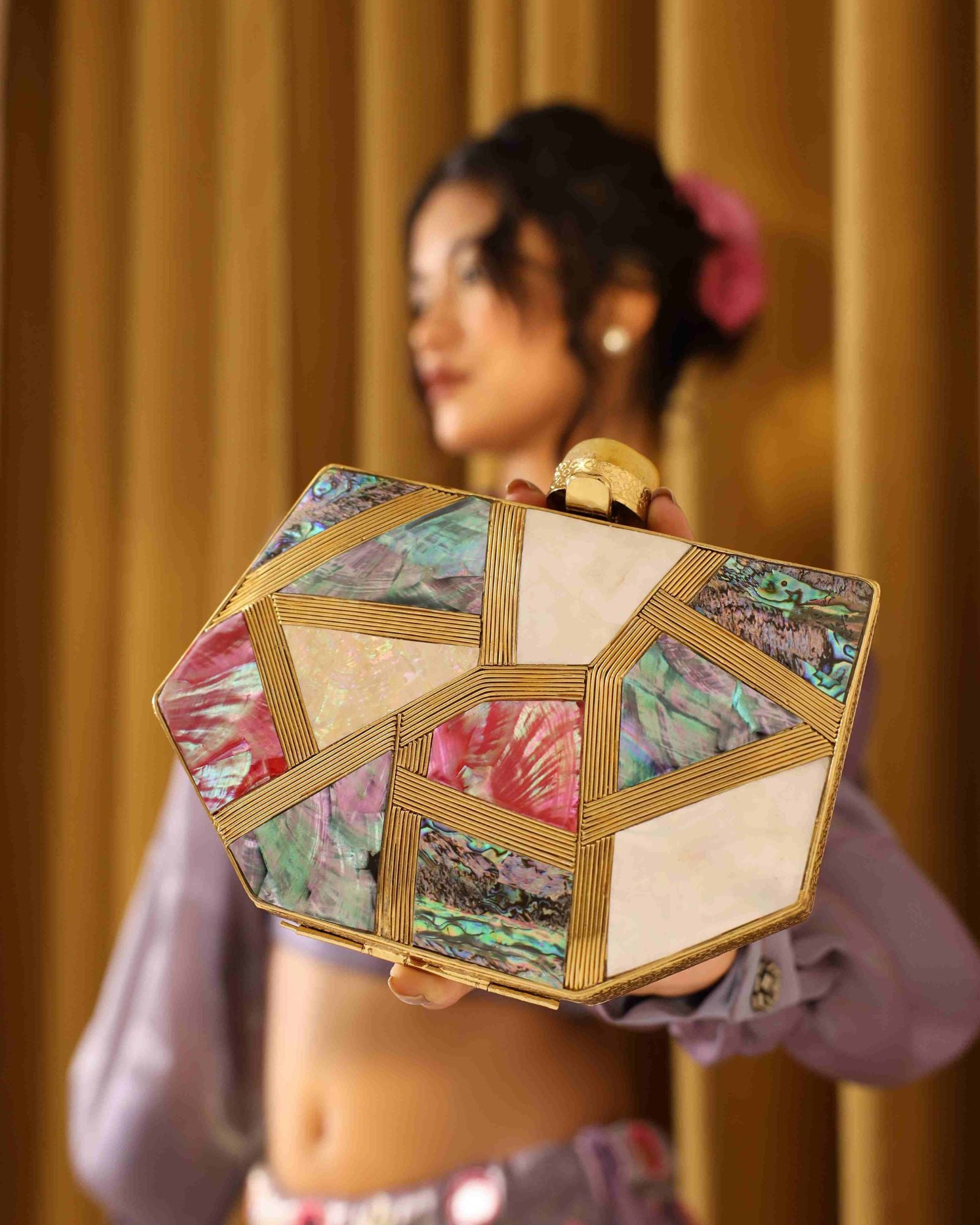 Emily Multicolor Mother of Pearl Clutch