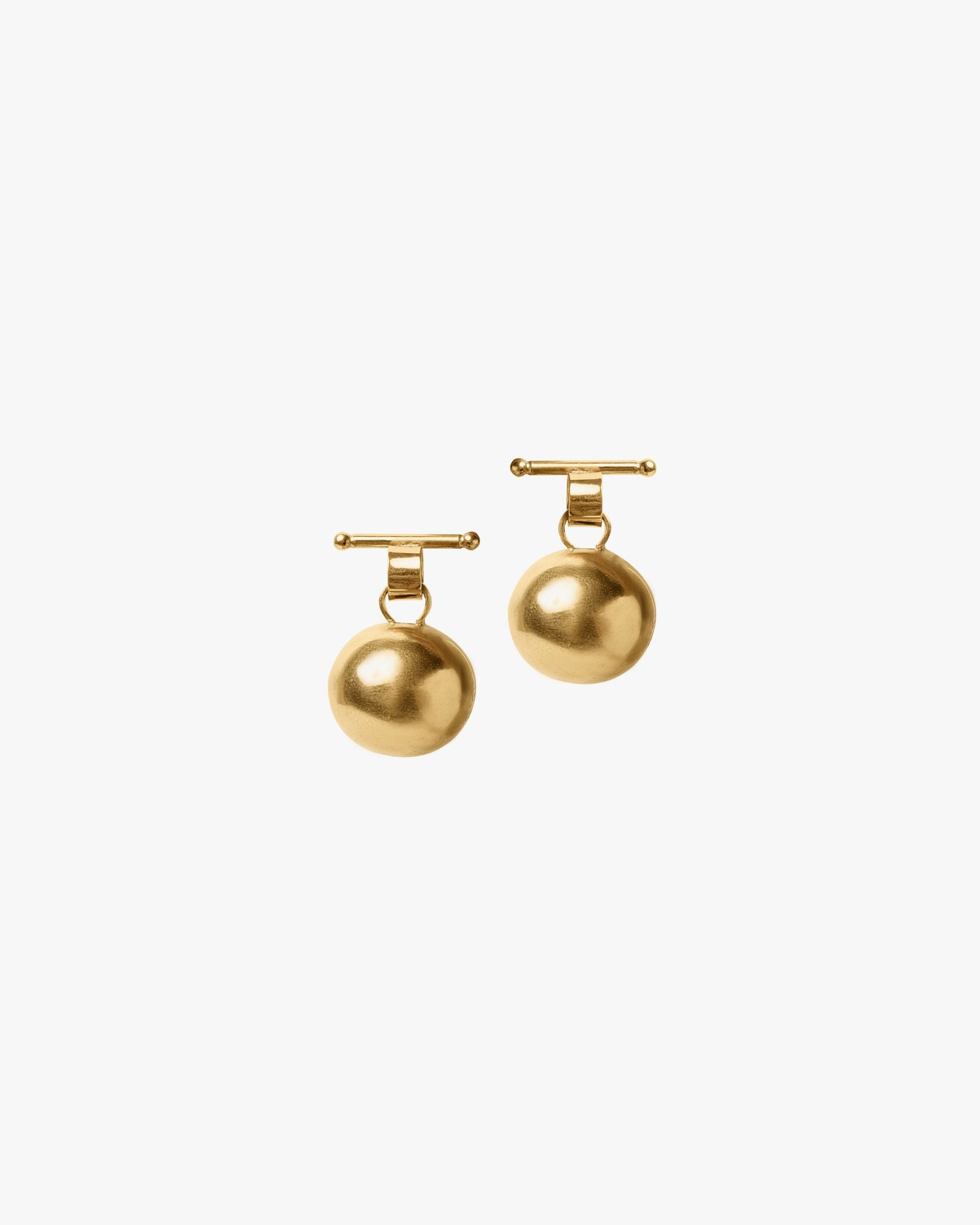 globe earrings - gold tone