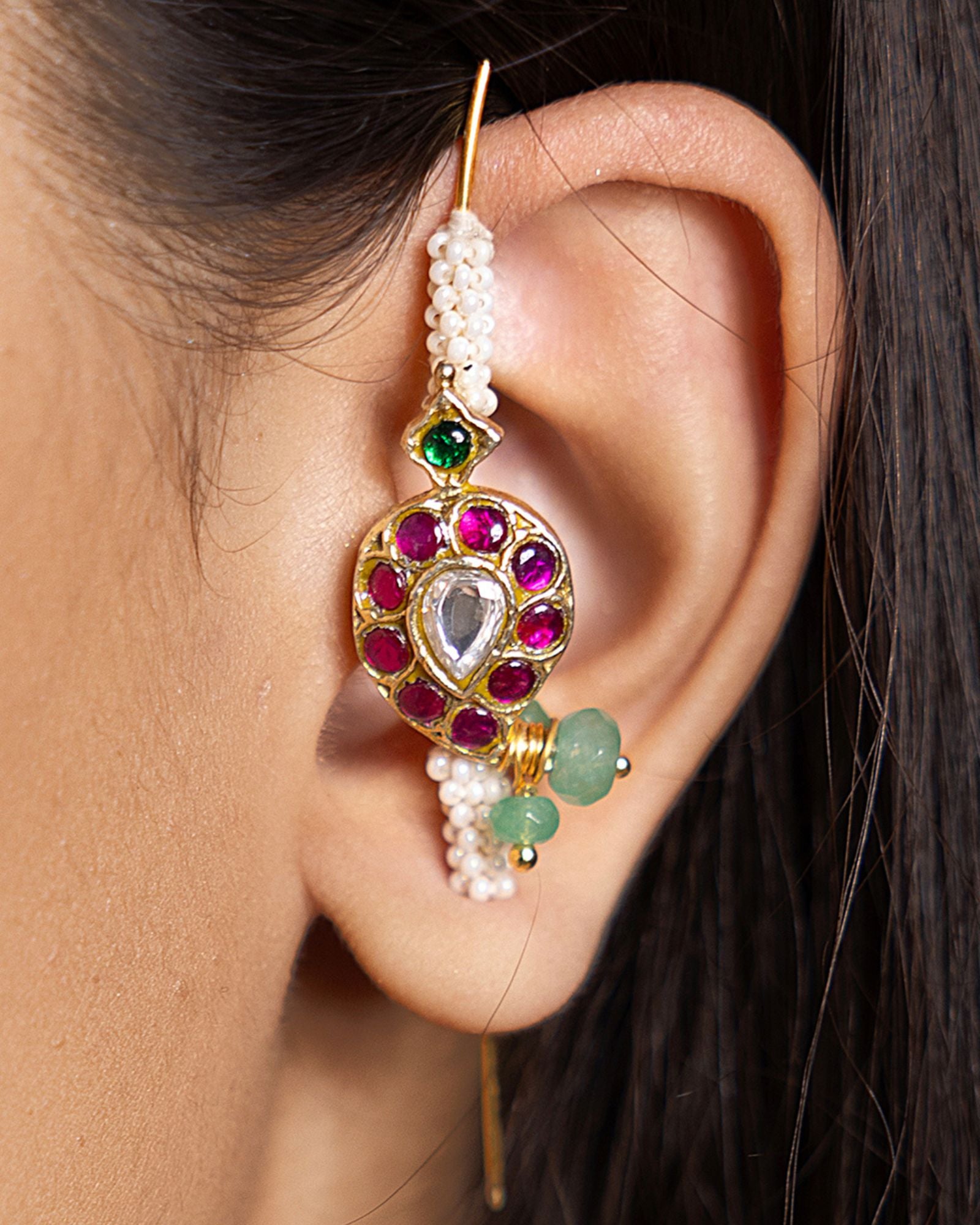 Lavish Multi-Color Cuff Earrings