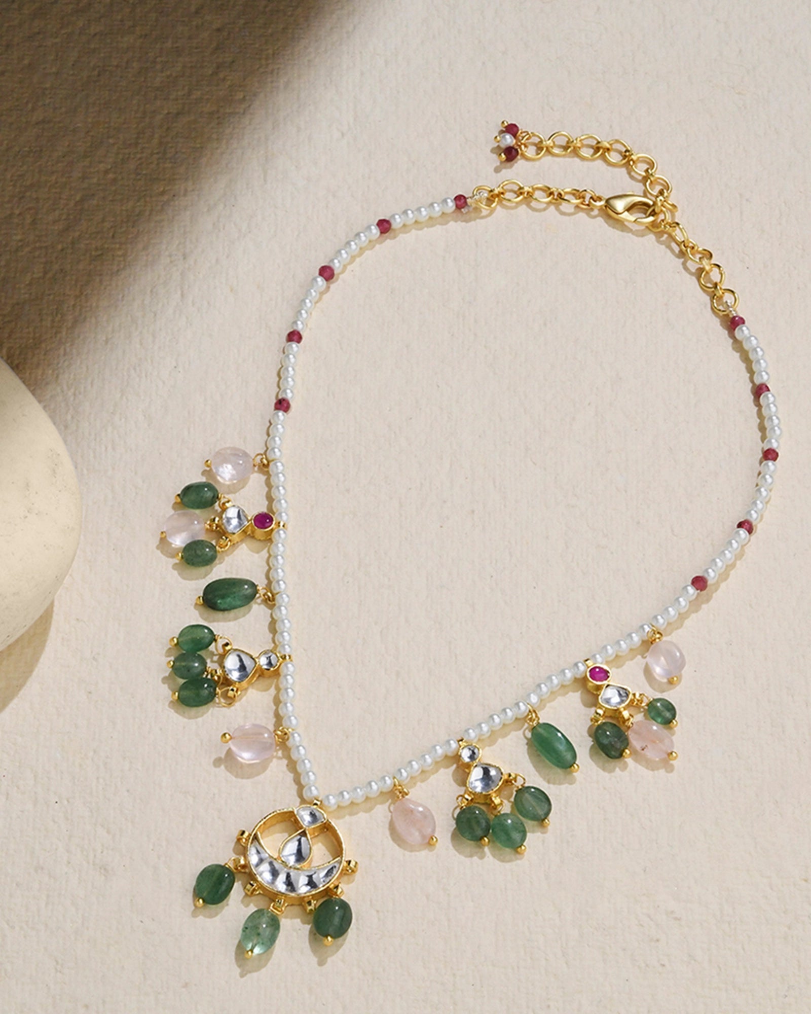 Delicate Green Beaded Necklace