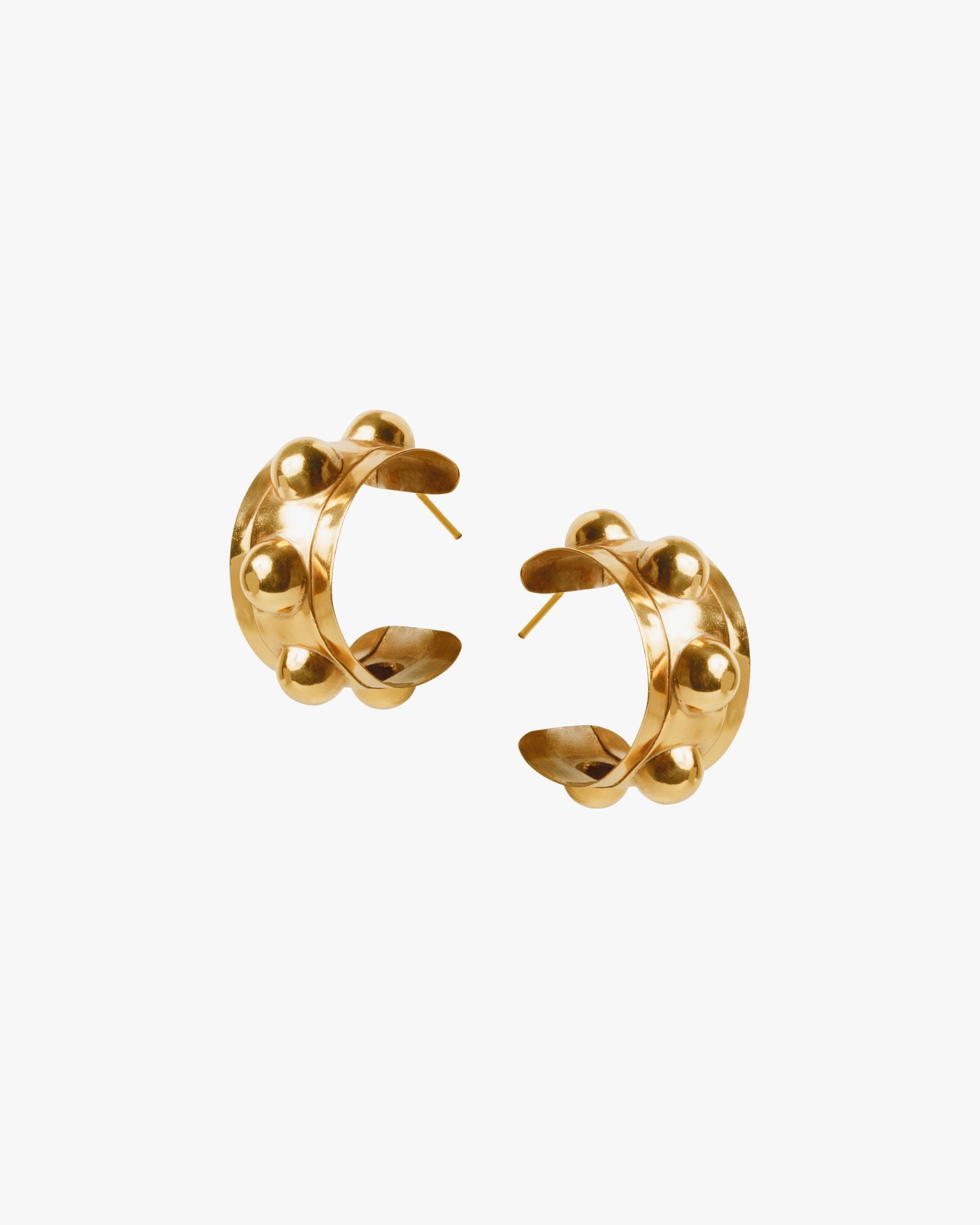 orb hoops - gold tone