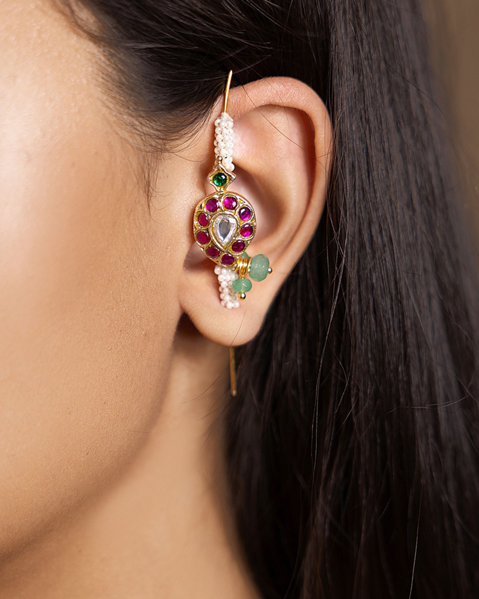 Lavish Multi-Color Cuff Earrings