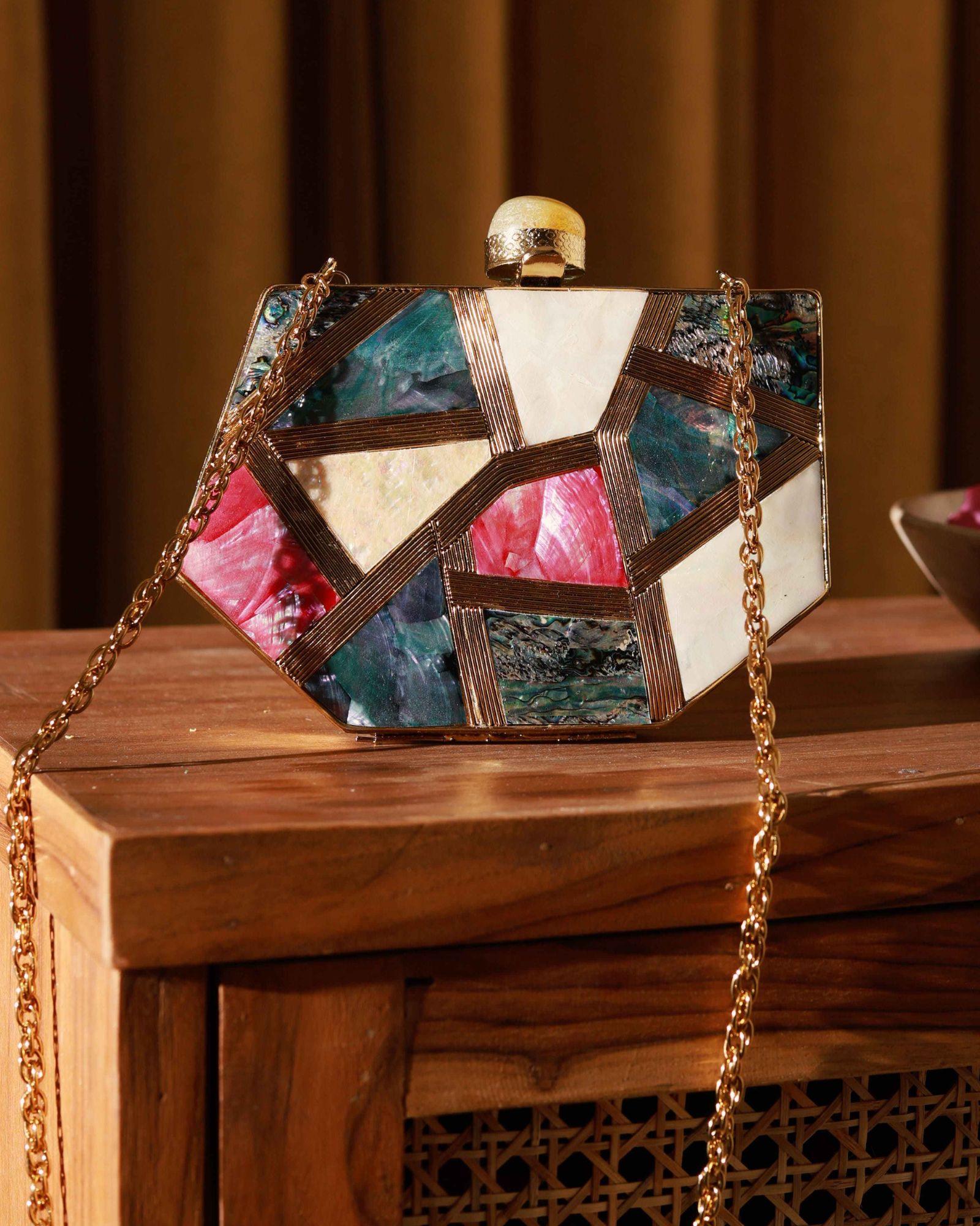 Emily Multicolor Mother of Pearl Clutch