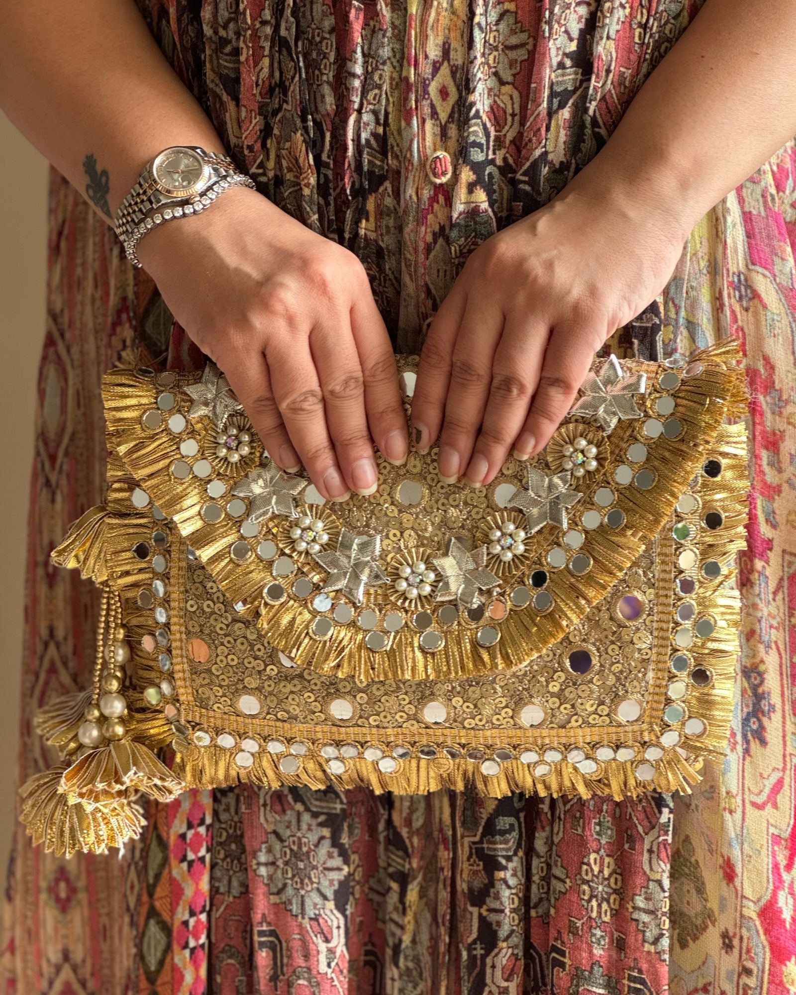 GOLD MIRROR CLUTCH