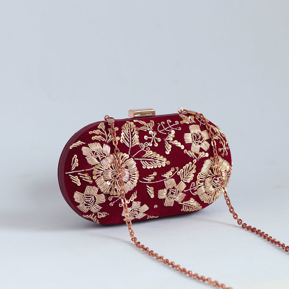 Begum Zardozi Hand Embroidered Clutch