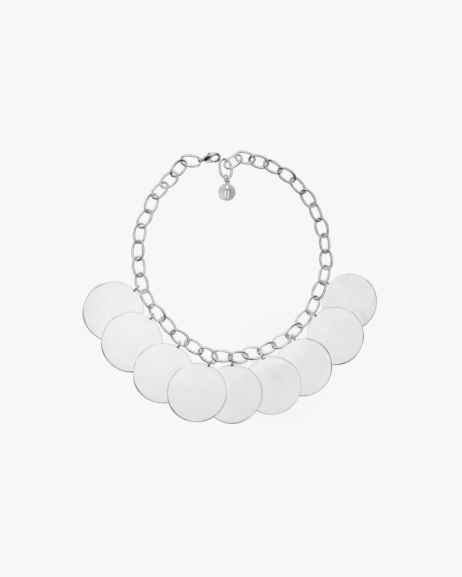 coin necklace - silver tone