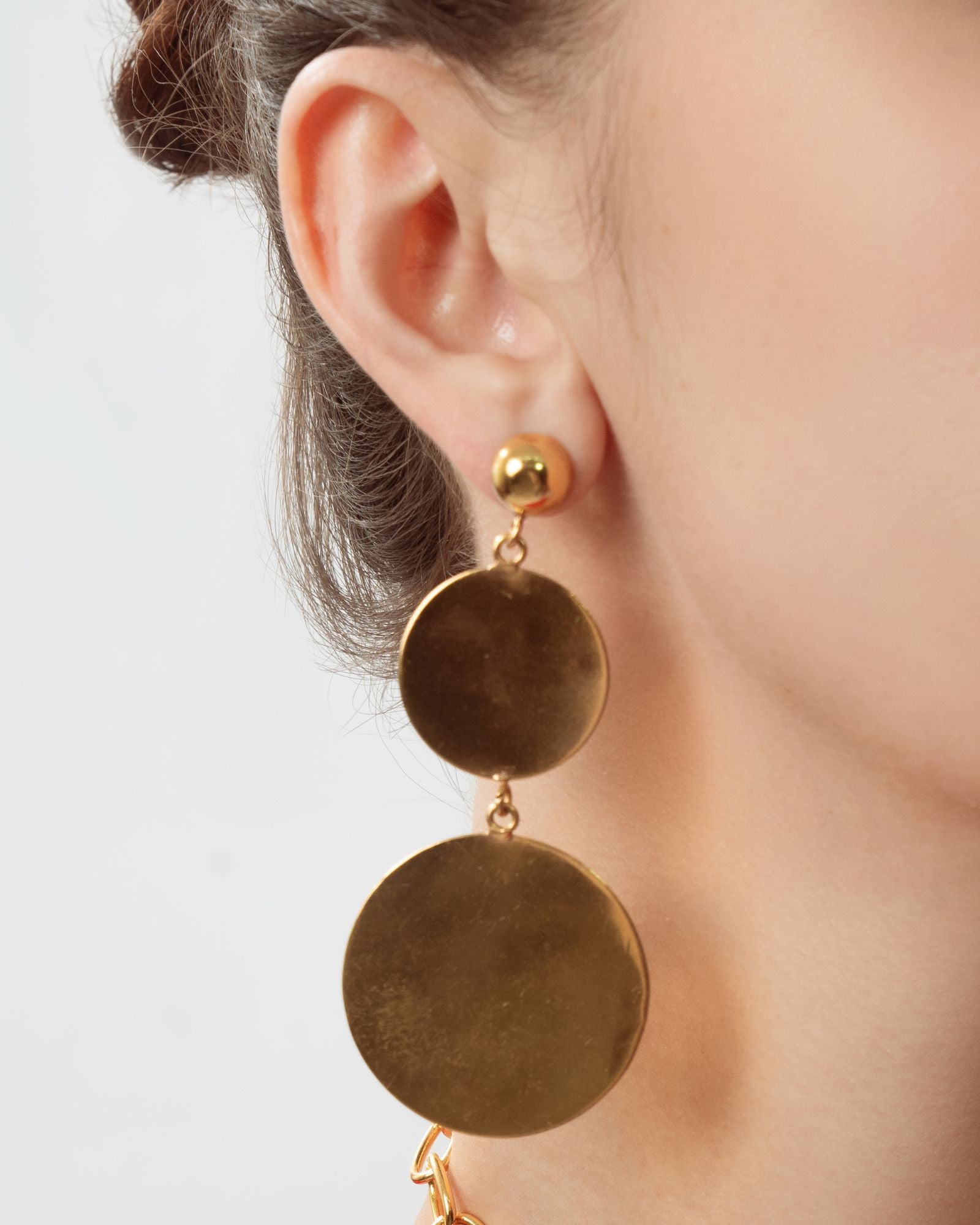 coin earring - gold tone