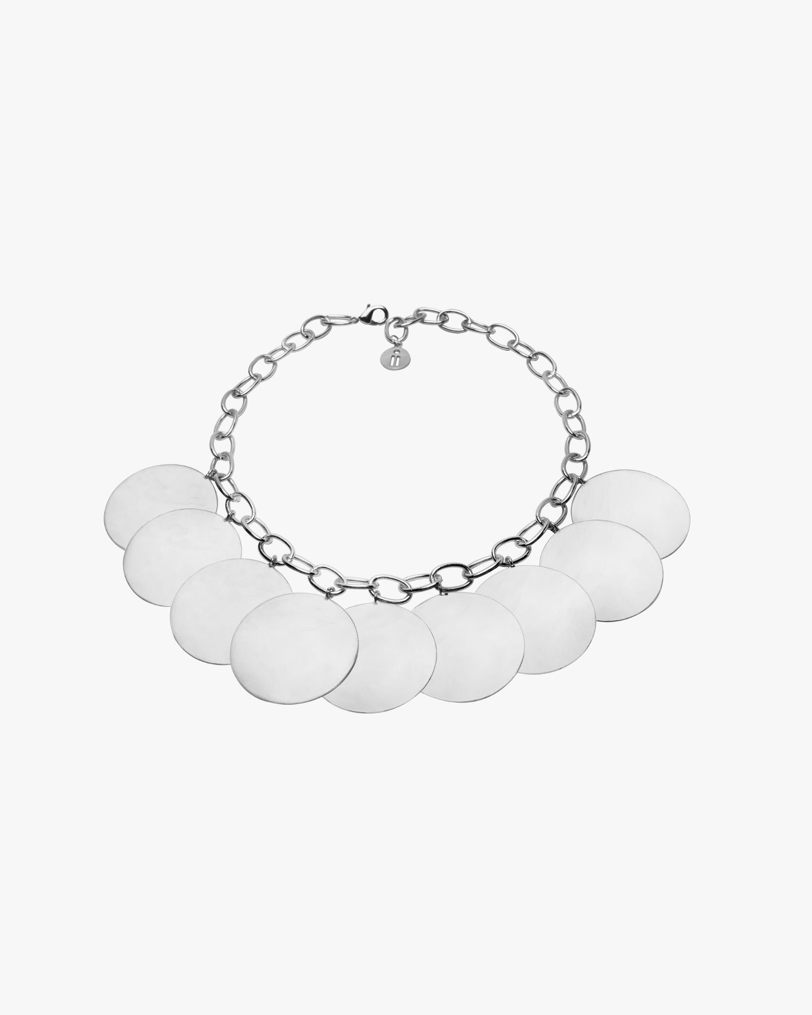 coin necklace - silver tone