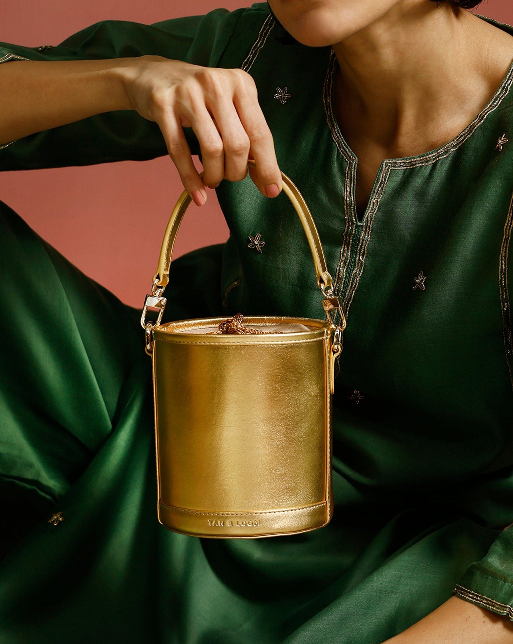 Barrel Potli Leather Bag