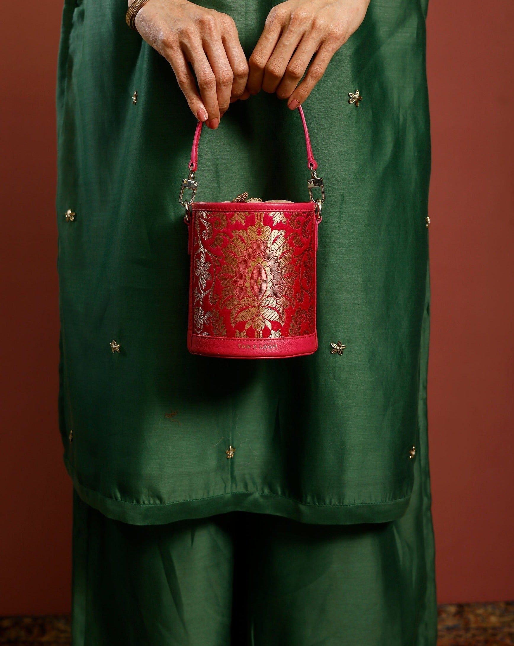 Barrel Potli Brocade Bag