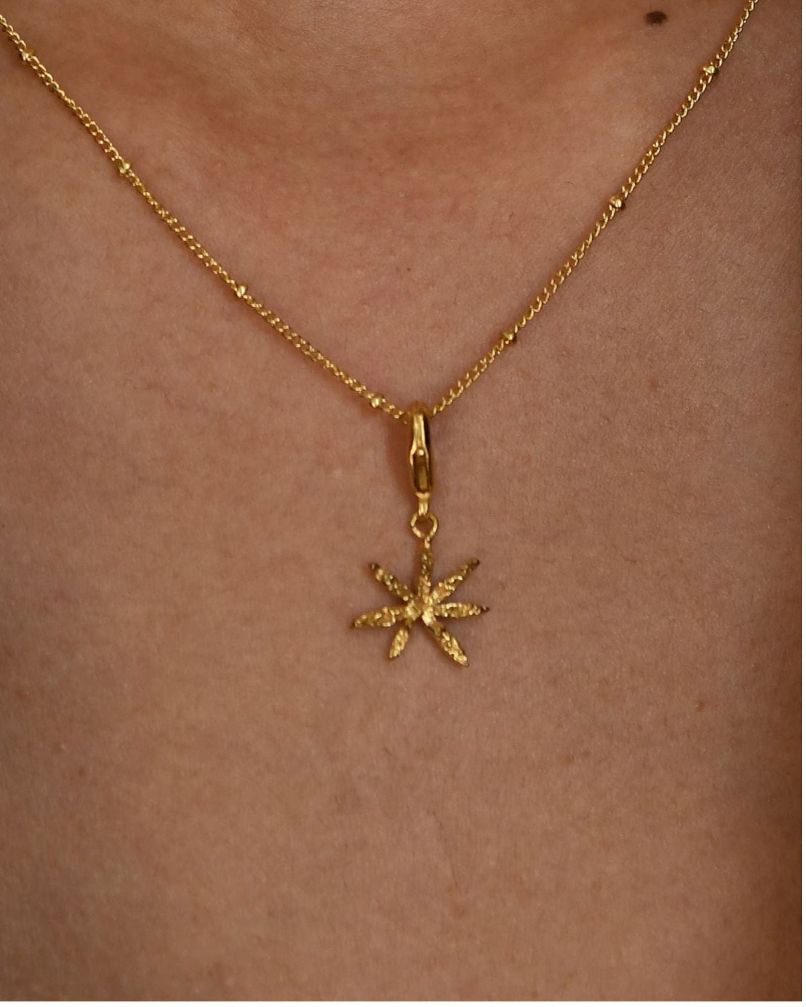 Textured Cinnamon star Necklace