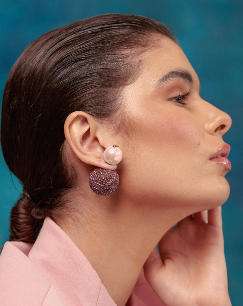 Mini Meteor Earrings In Lilac