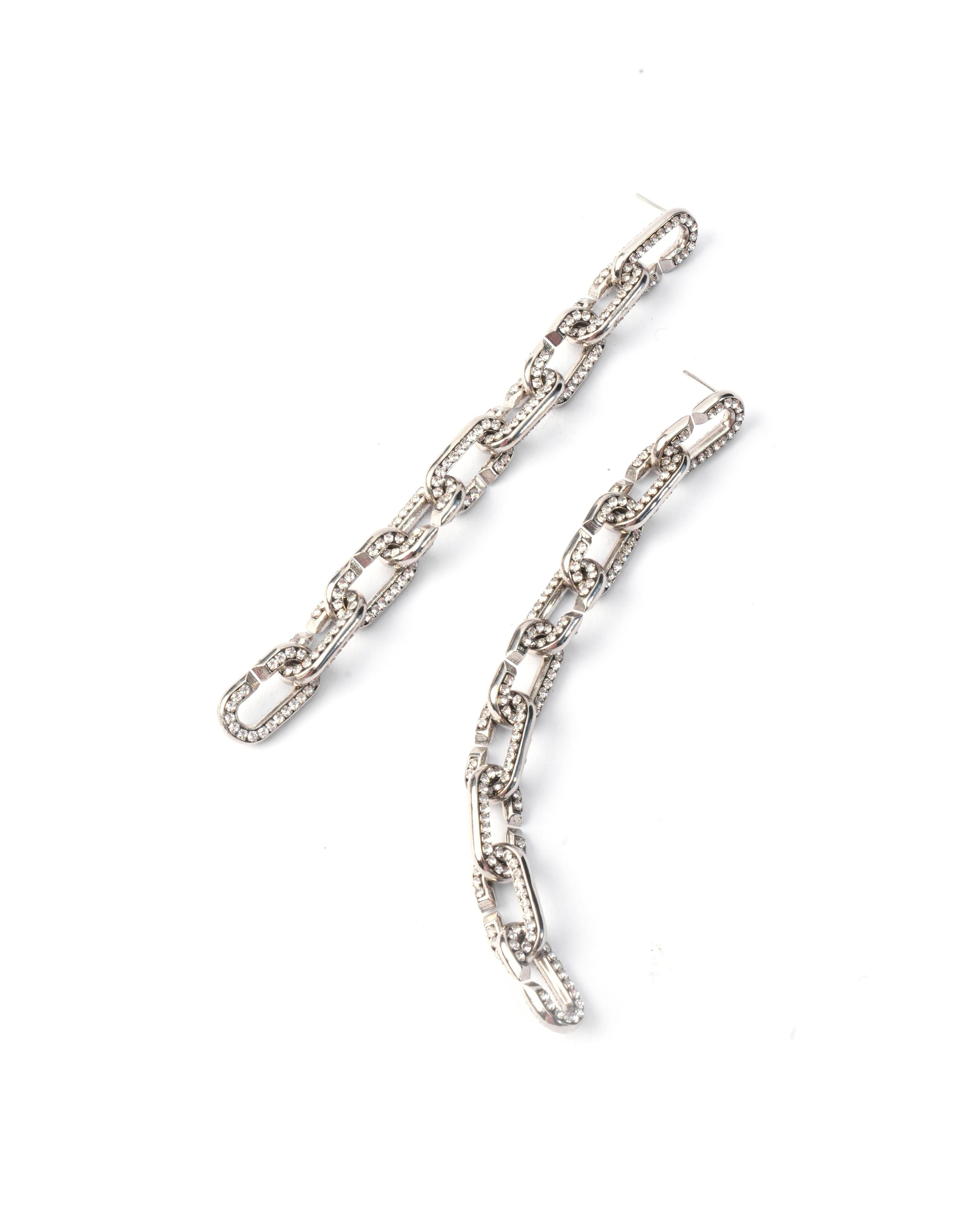 Stellar Link Earrings In Silver