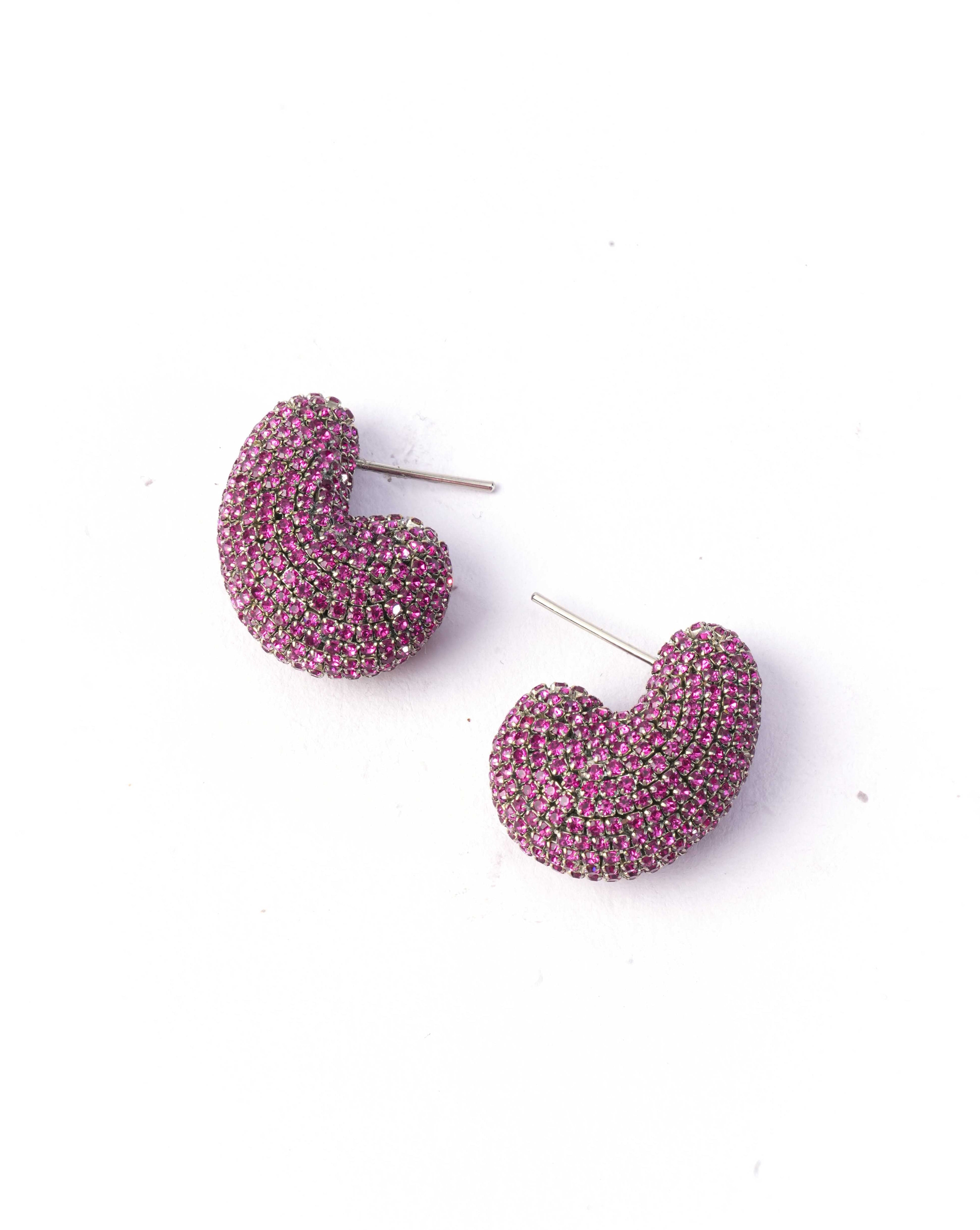 Nano Kaju Earrings In Hot Pink