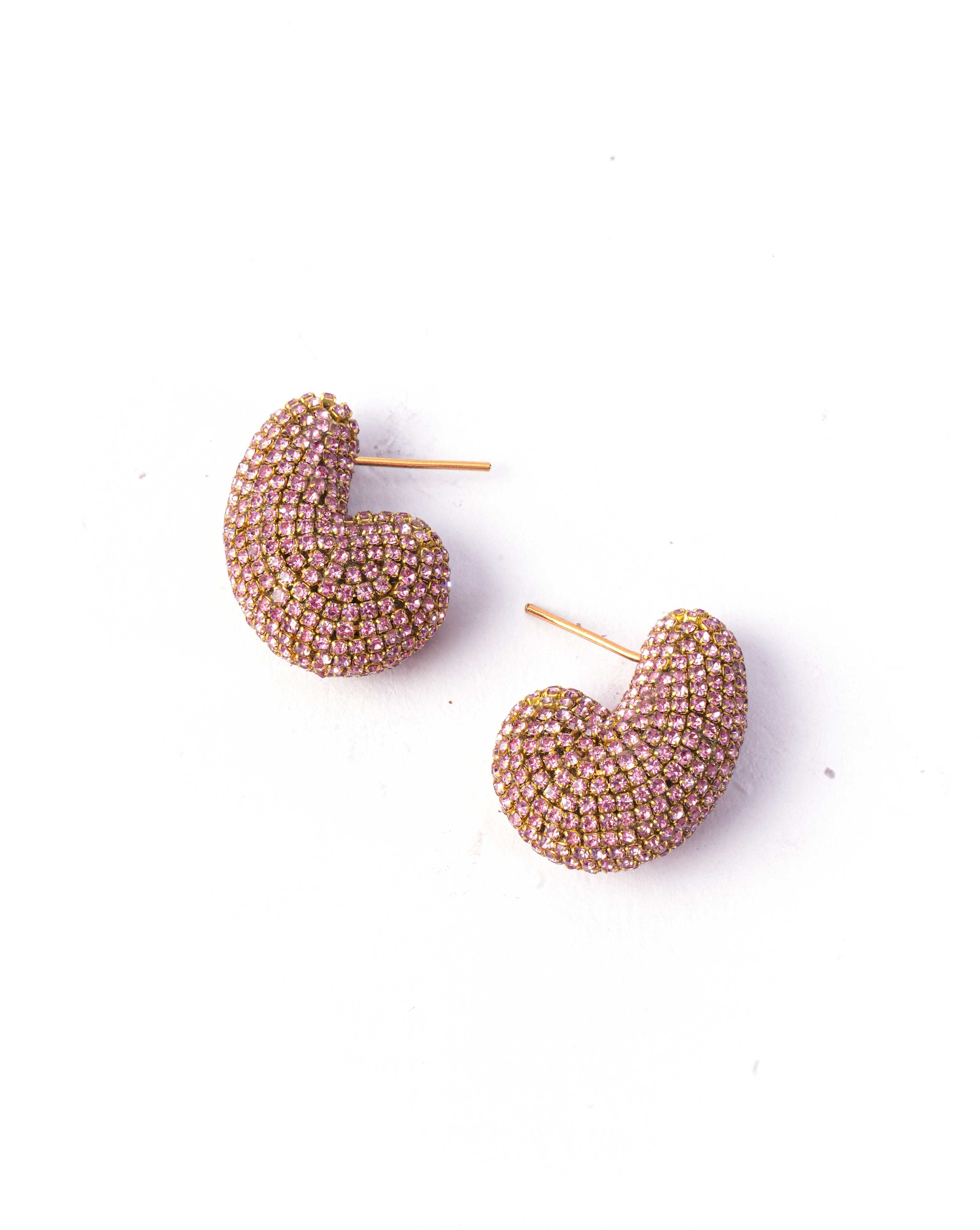 Nano Kaju Earrings In Rose Pink