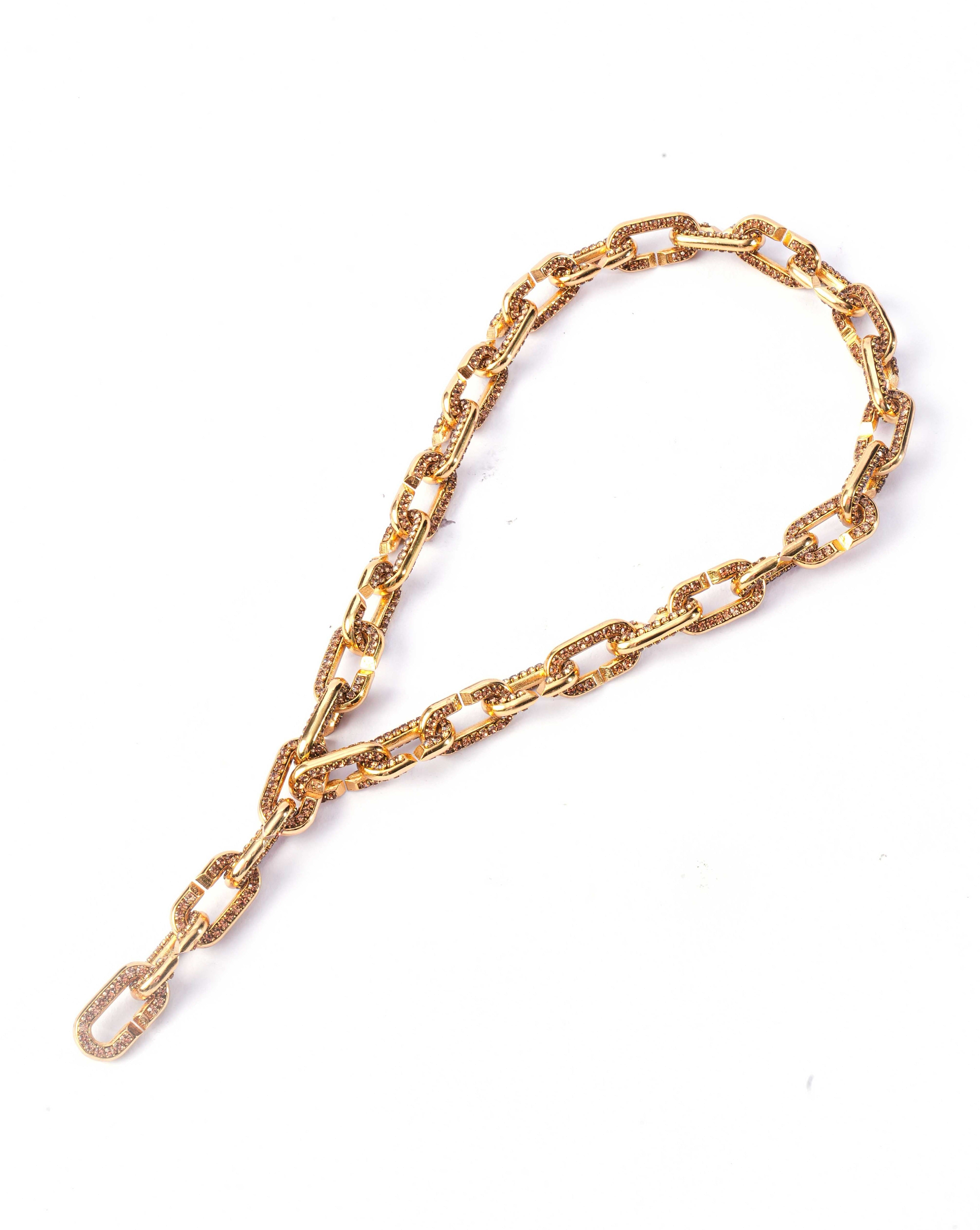 Stellar Link Necklace In Champagne Gold