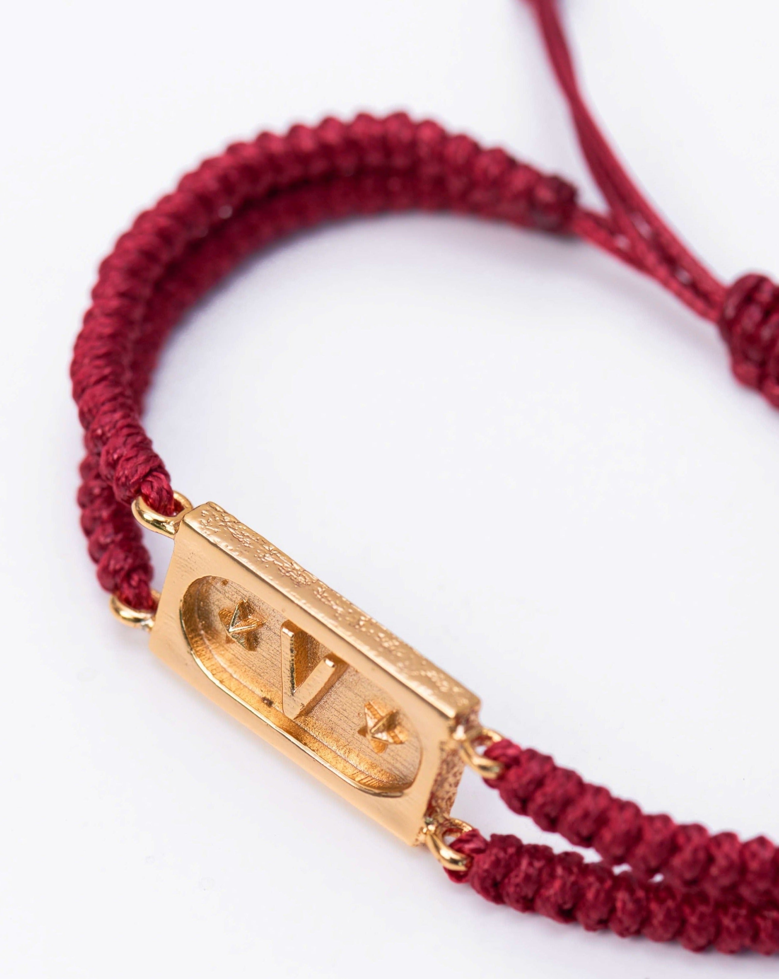 Brick Bond Bracelet In Mahogany Red