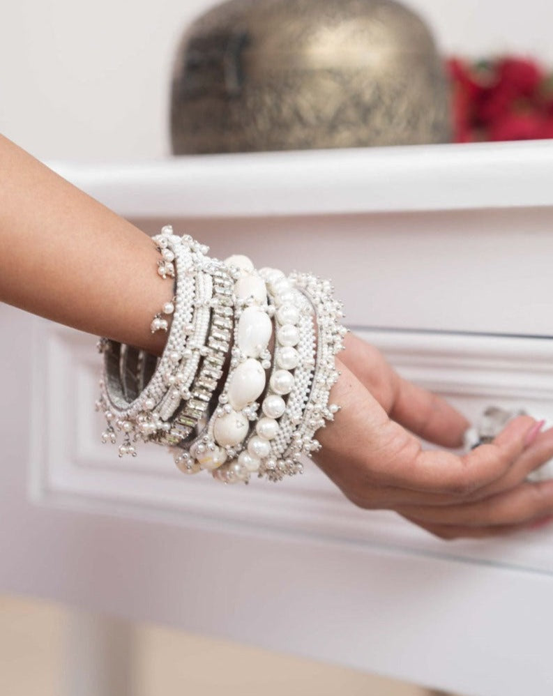 Charbagh Bangle Set in Ivory