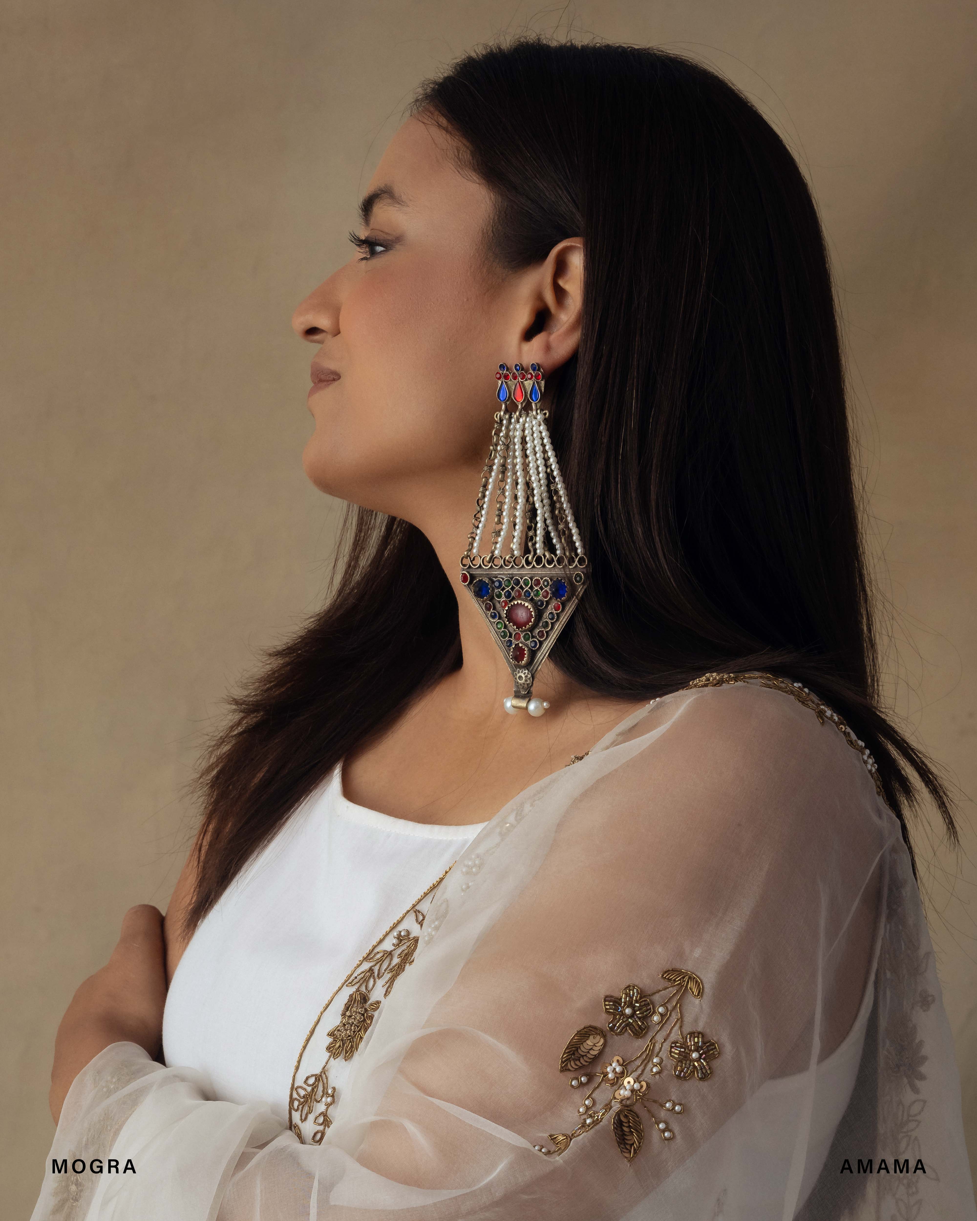 Afghan passa earrings