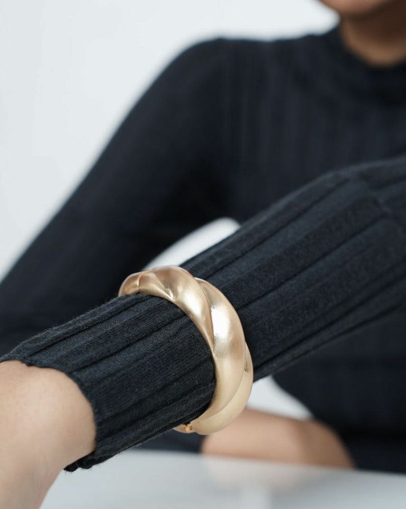 Iceing Bangle Single Piece-Gold