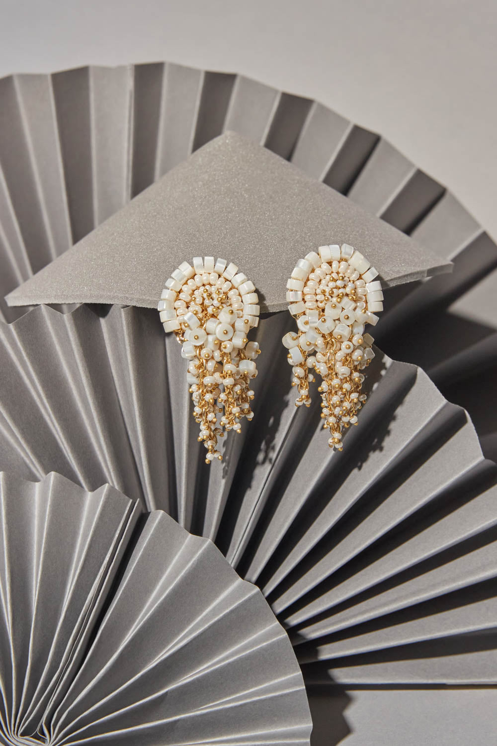 Lorvana White Beaded Studs