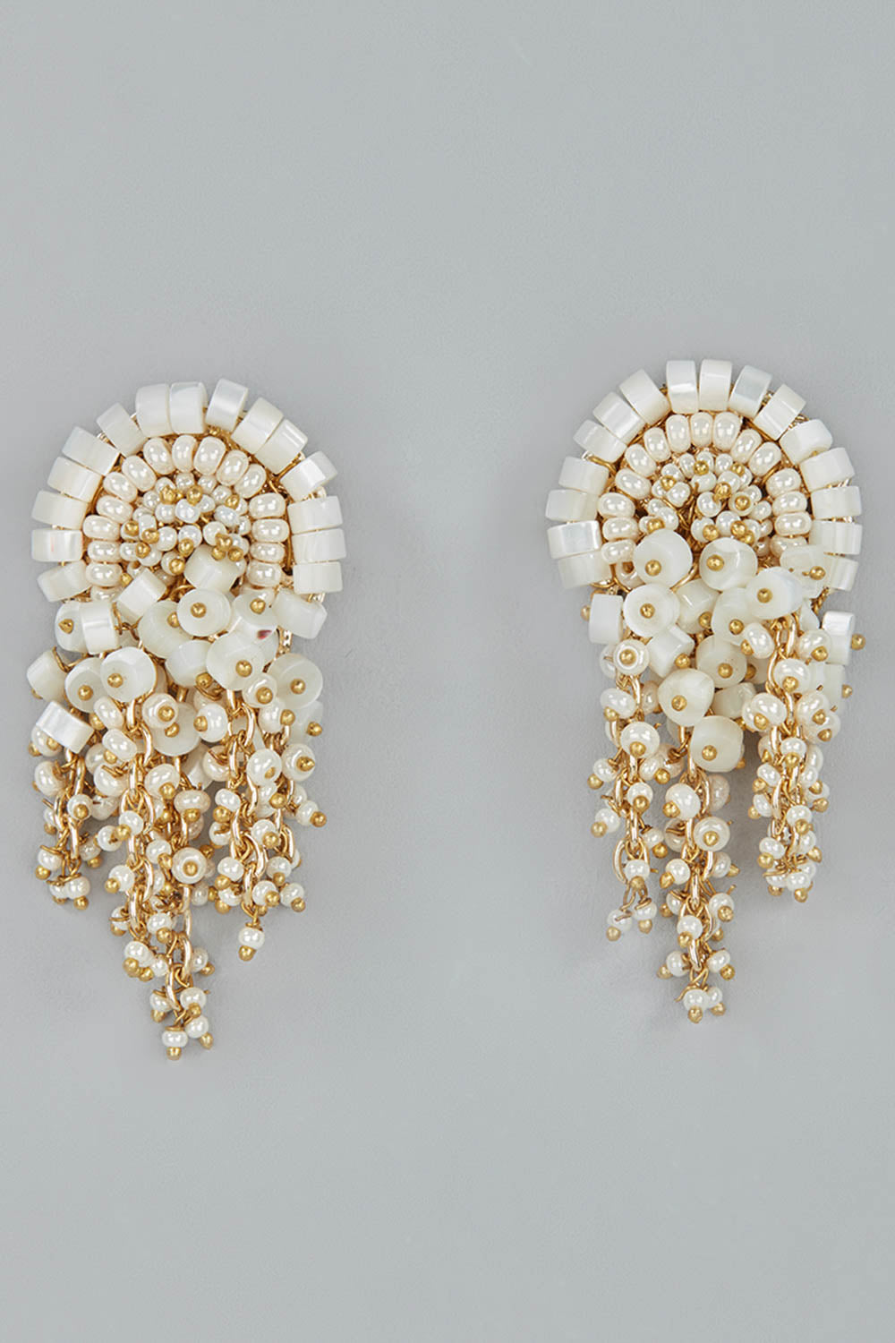 Lorvana White Beaded Studs