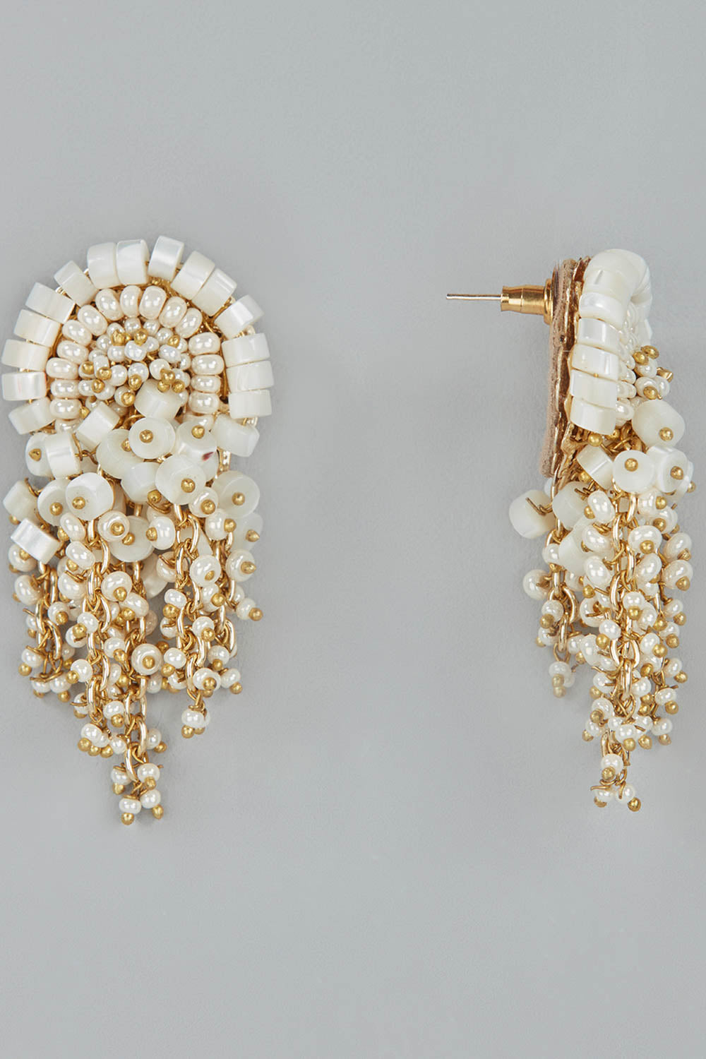 Lorvana White Beaded Studs