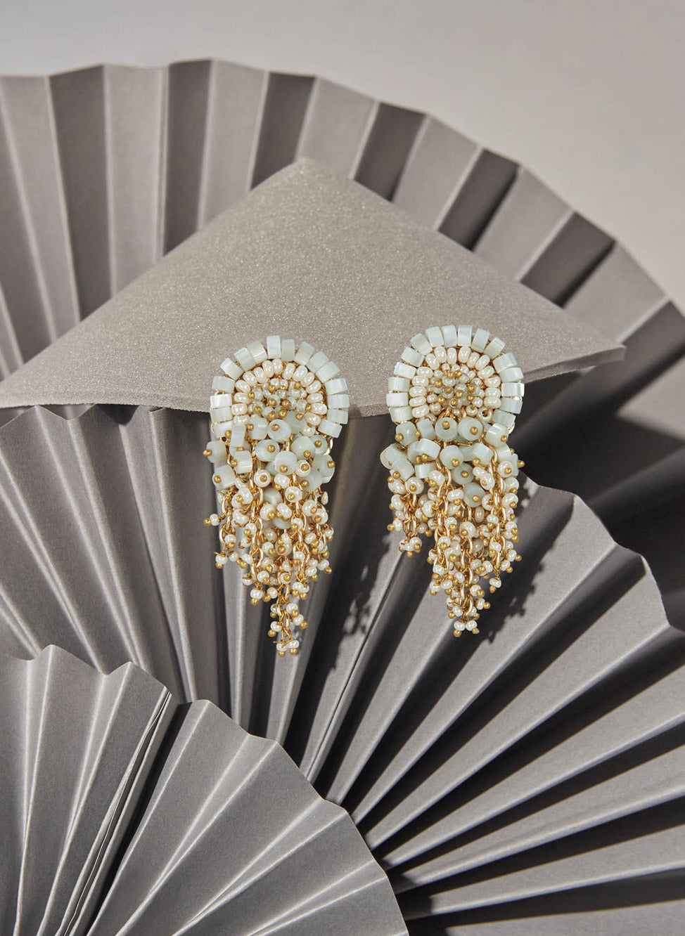 Quinlynn Green Beaded Studs