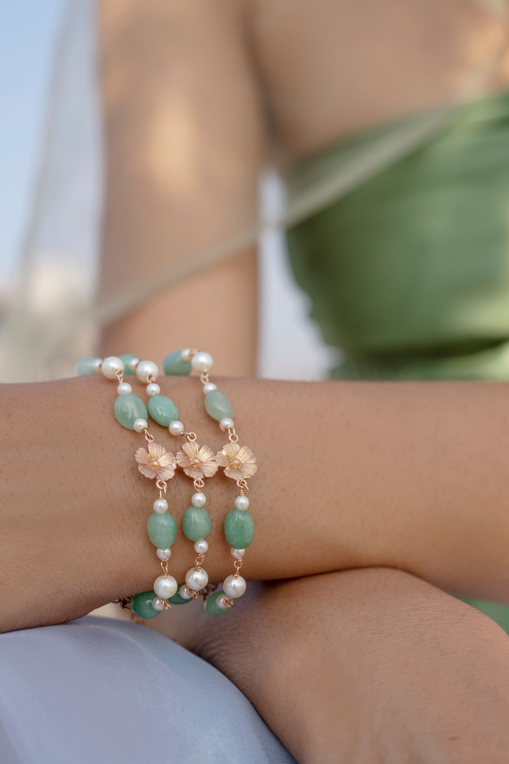 Floral Pearl Bracelet