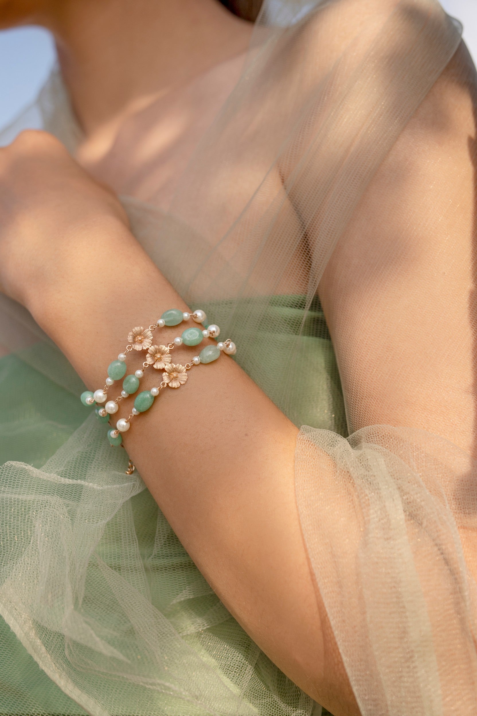 Floral Pearl Bracelet