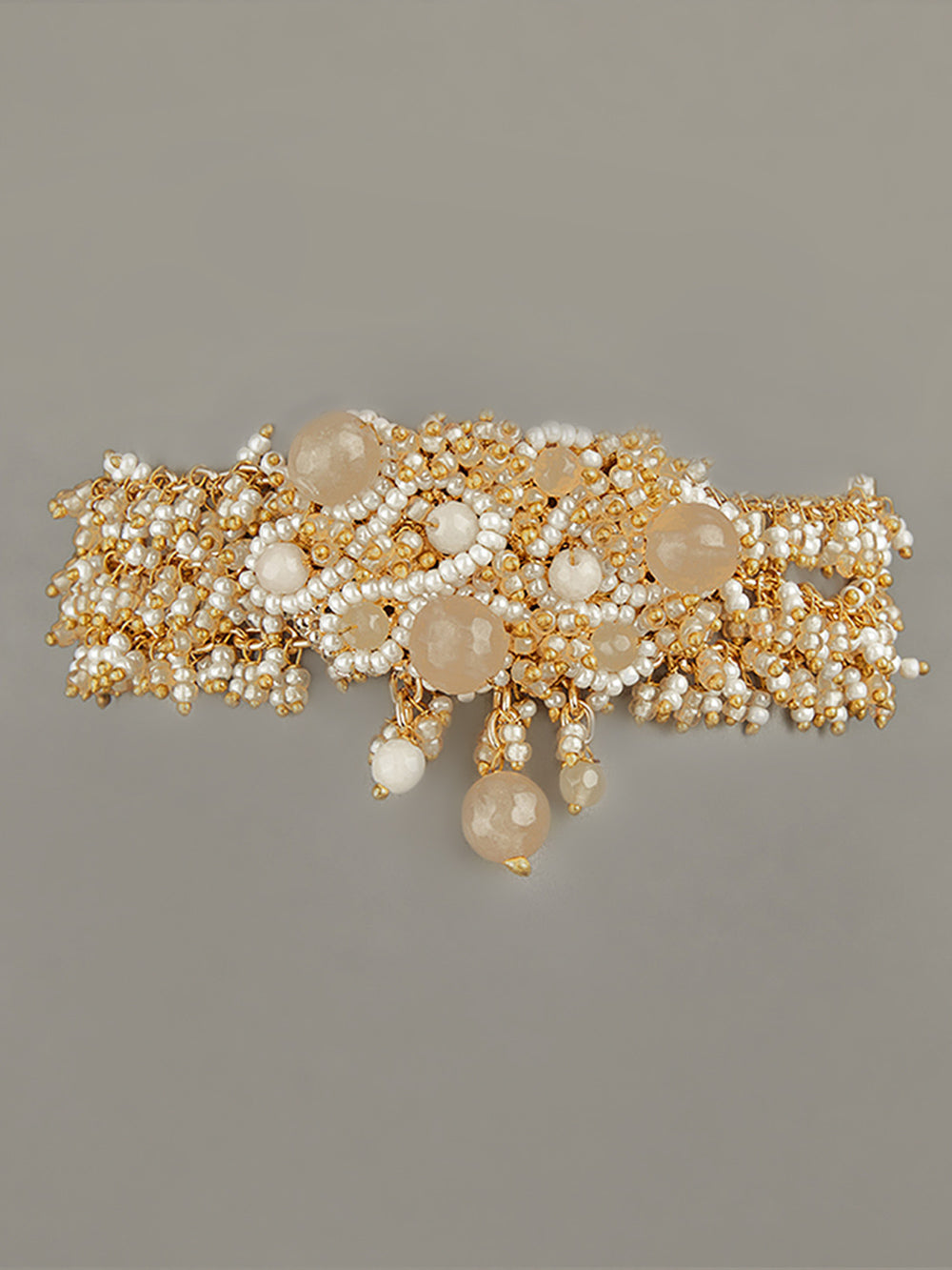 Designer Gold Bracelet Studded With Semi Precious Stones