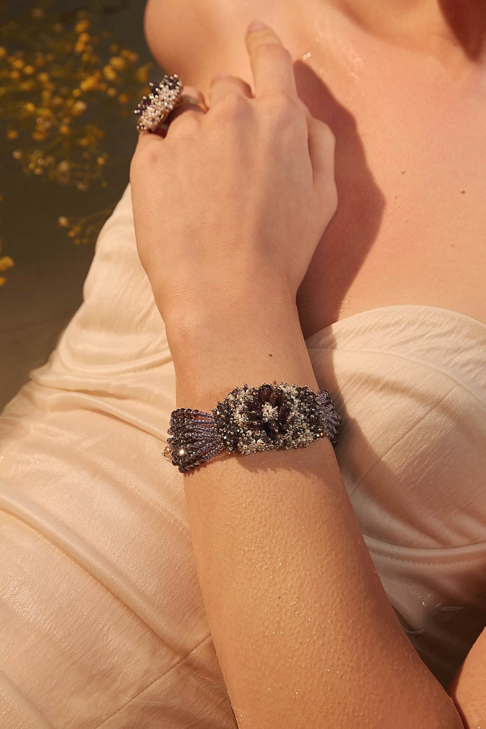 Mayima Purple Bead Cluster Bracelet
