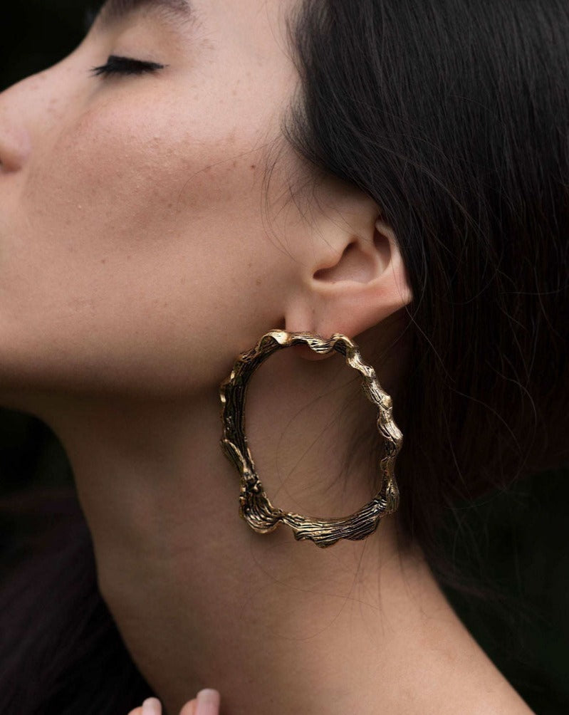 Bark Texture Classic Hoops-Oxidised