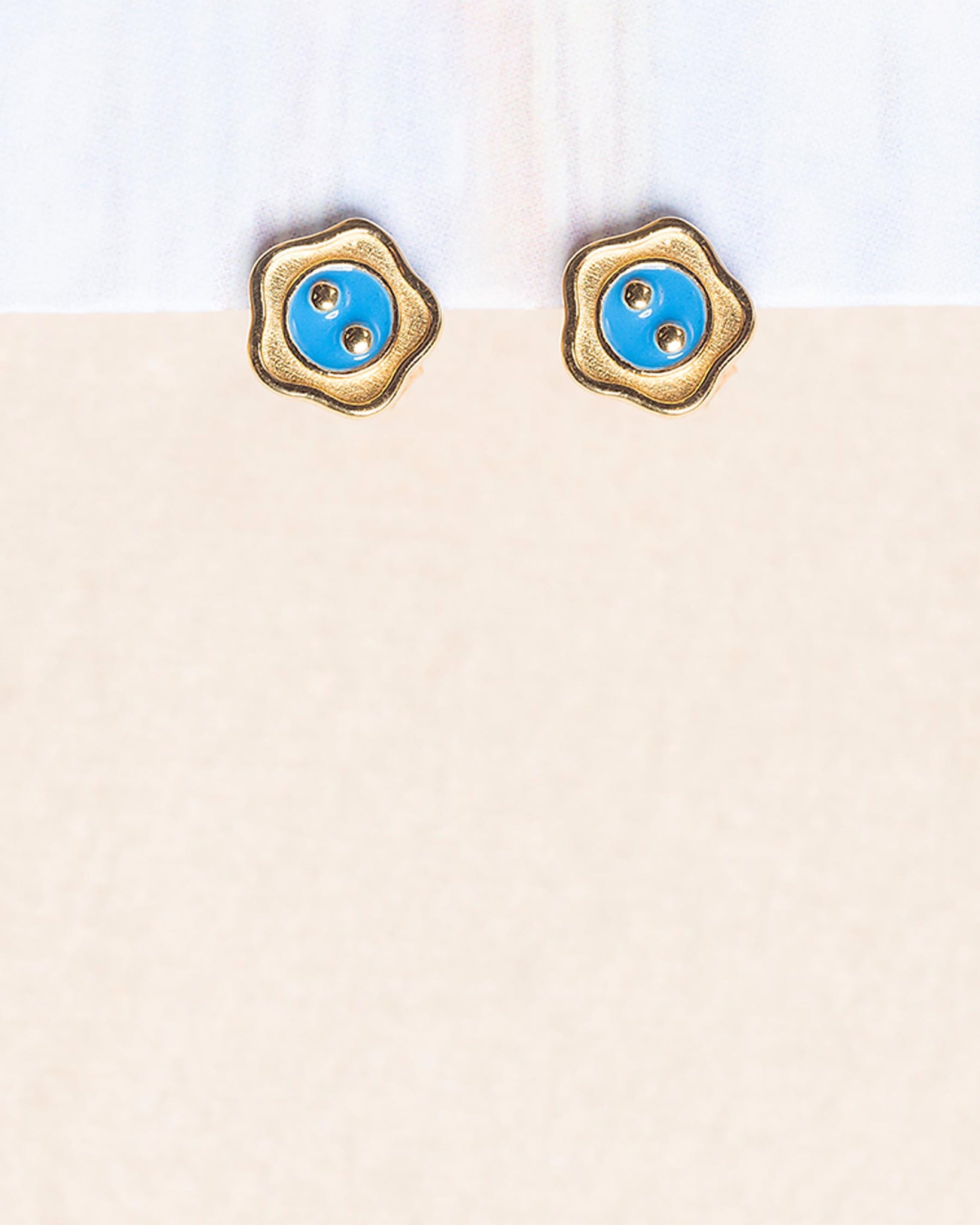 Bloom Button Enamel Stud Earrings