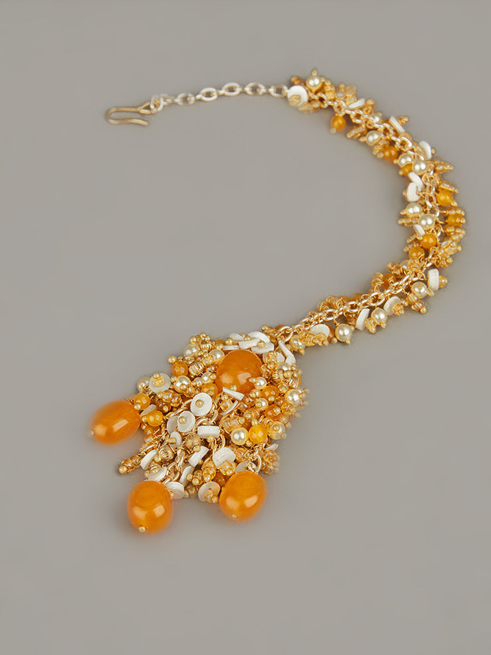 Mesmerizing Statement Yellow Stone Studded Maangtika