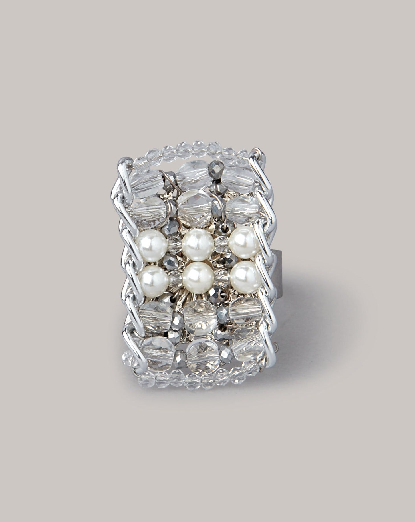 Modern And Vintage Pearl Silver Ring