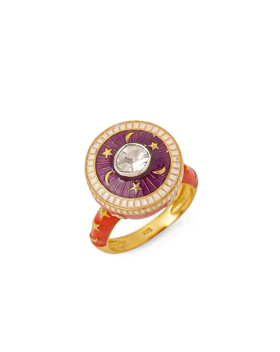 Chand Sitara Hamsa Polki Ring