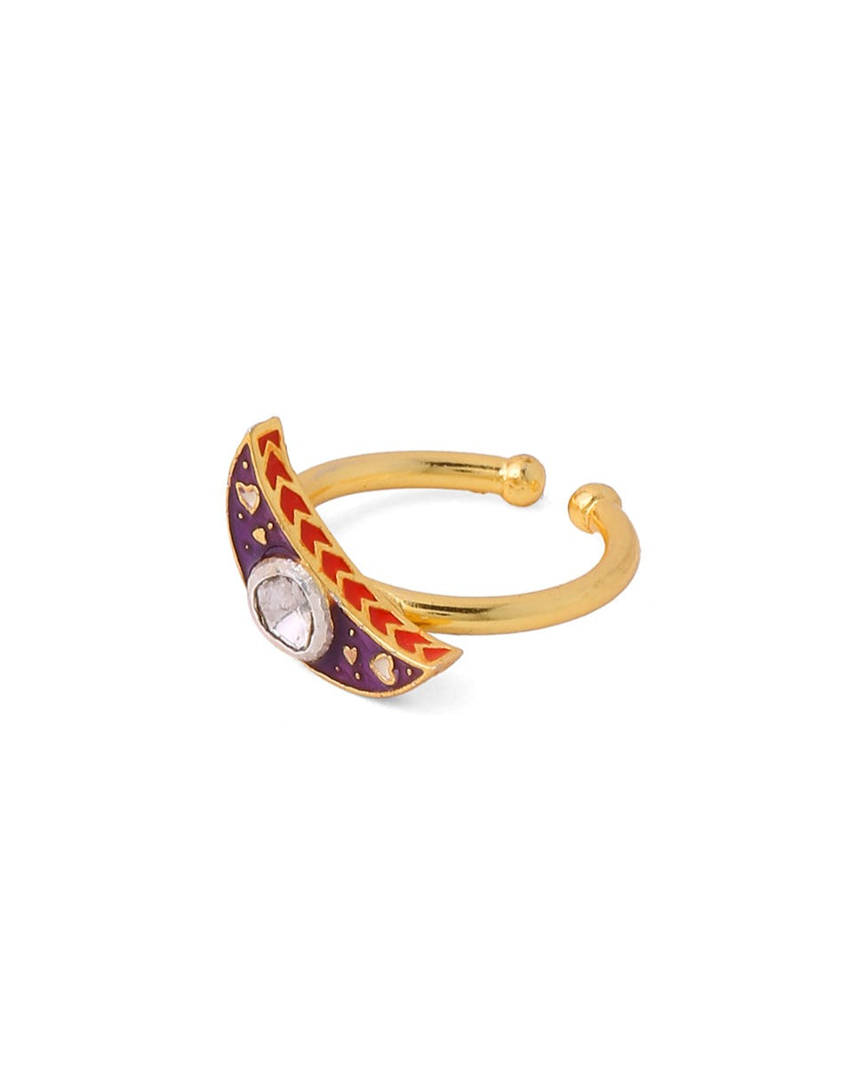 Crescent Polki Ring