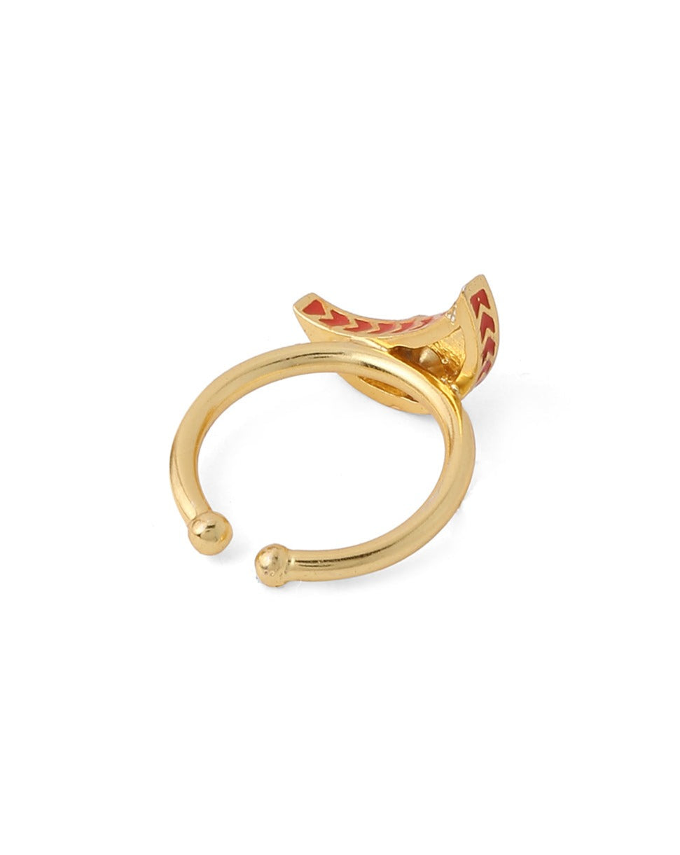 Crescent Polki Ring