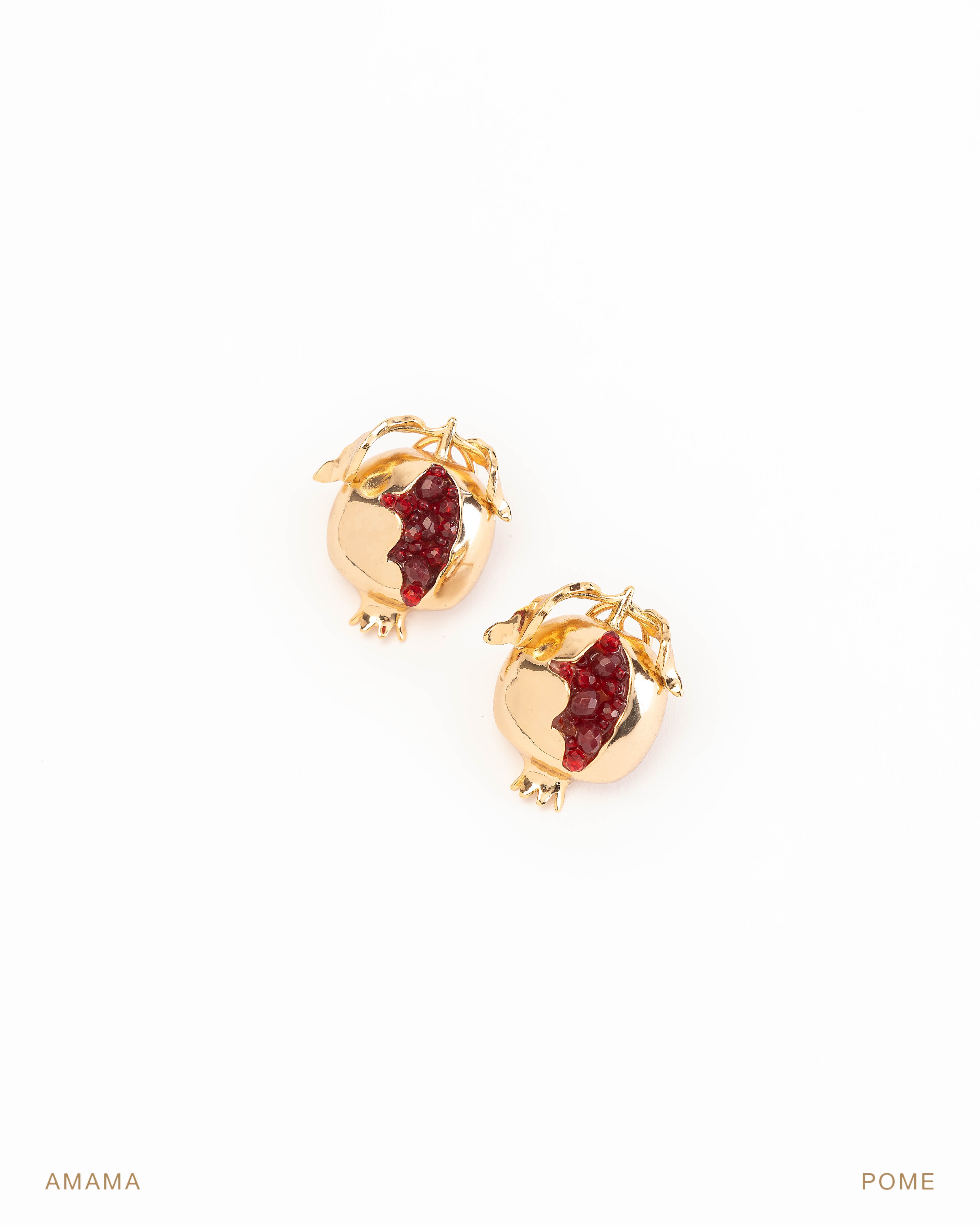 Mini Pome Studs in Gold