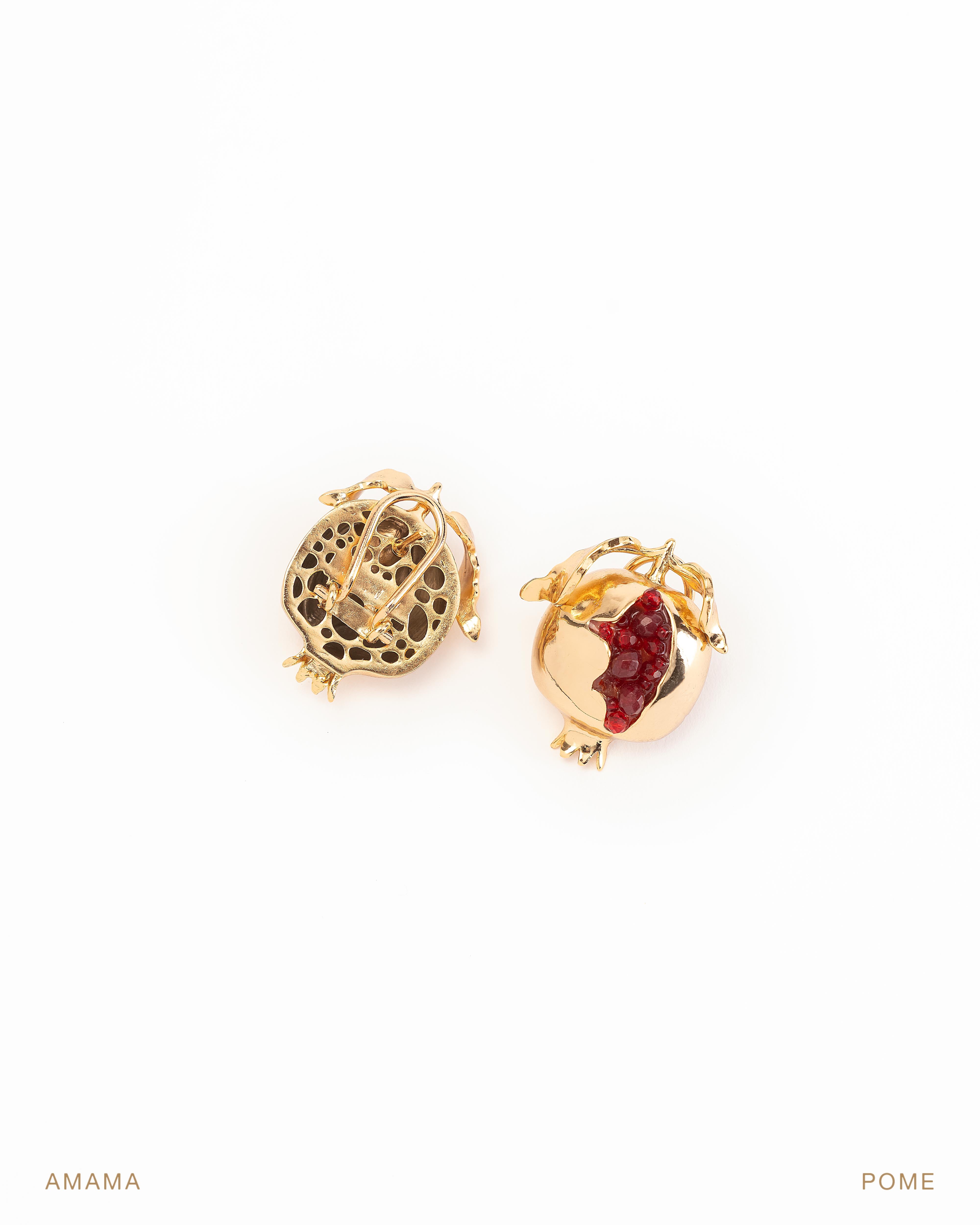 Mini Pome Studs in Gold