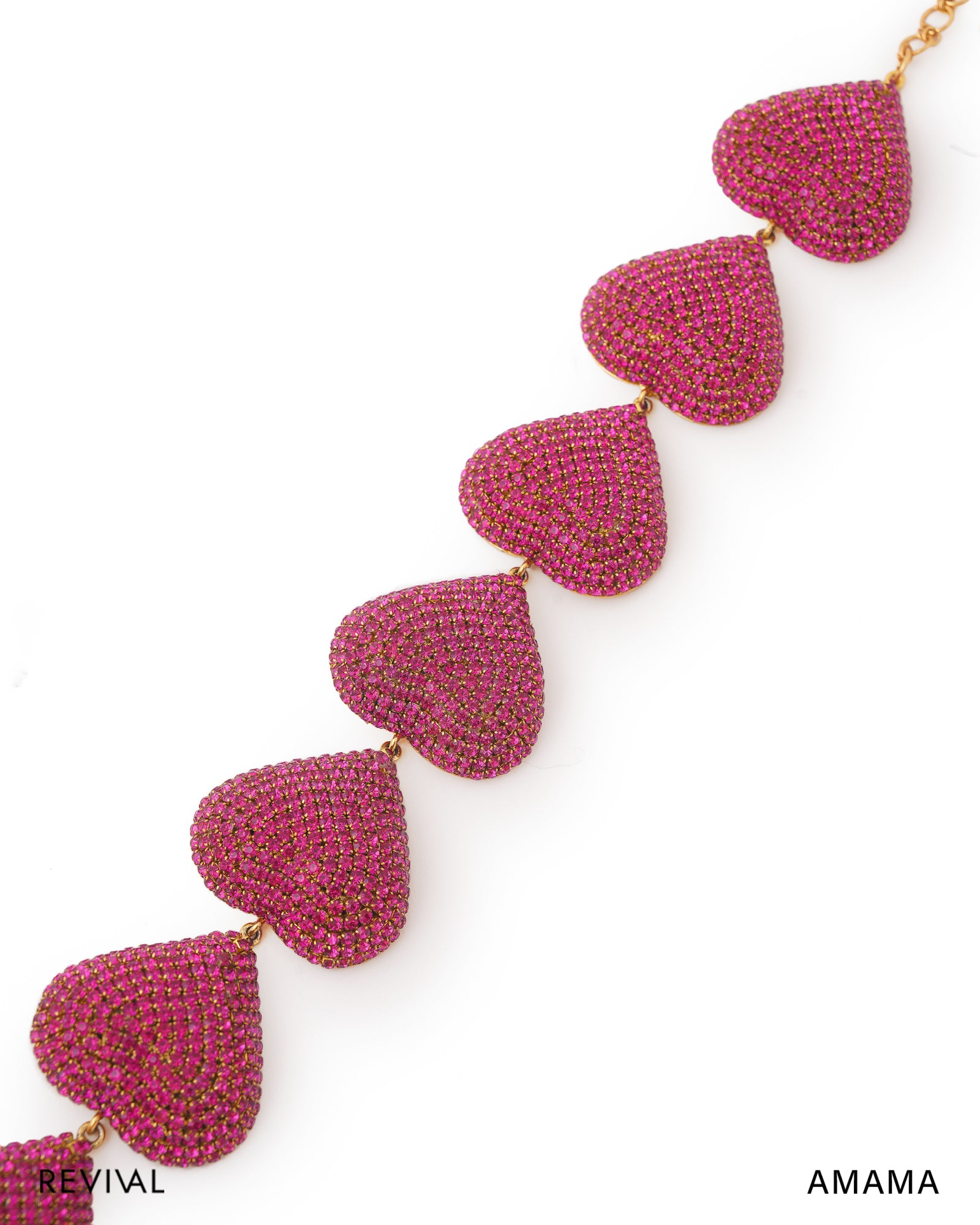 Cherish Heart Choker in Hot Pink