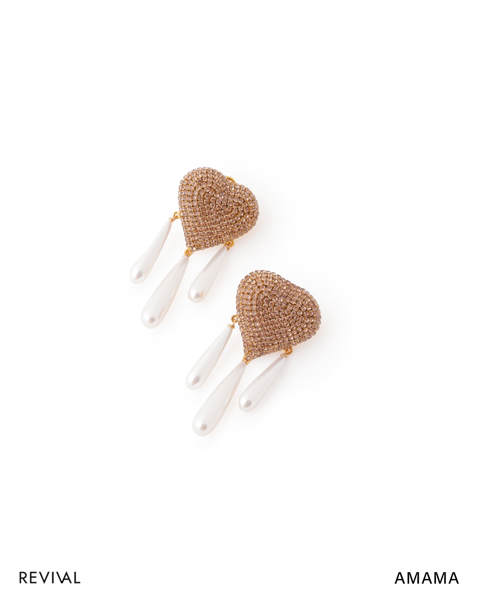 Cherish Heart Studs in Gold